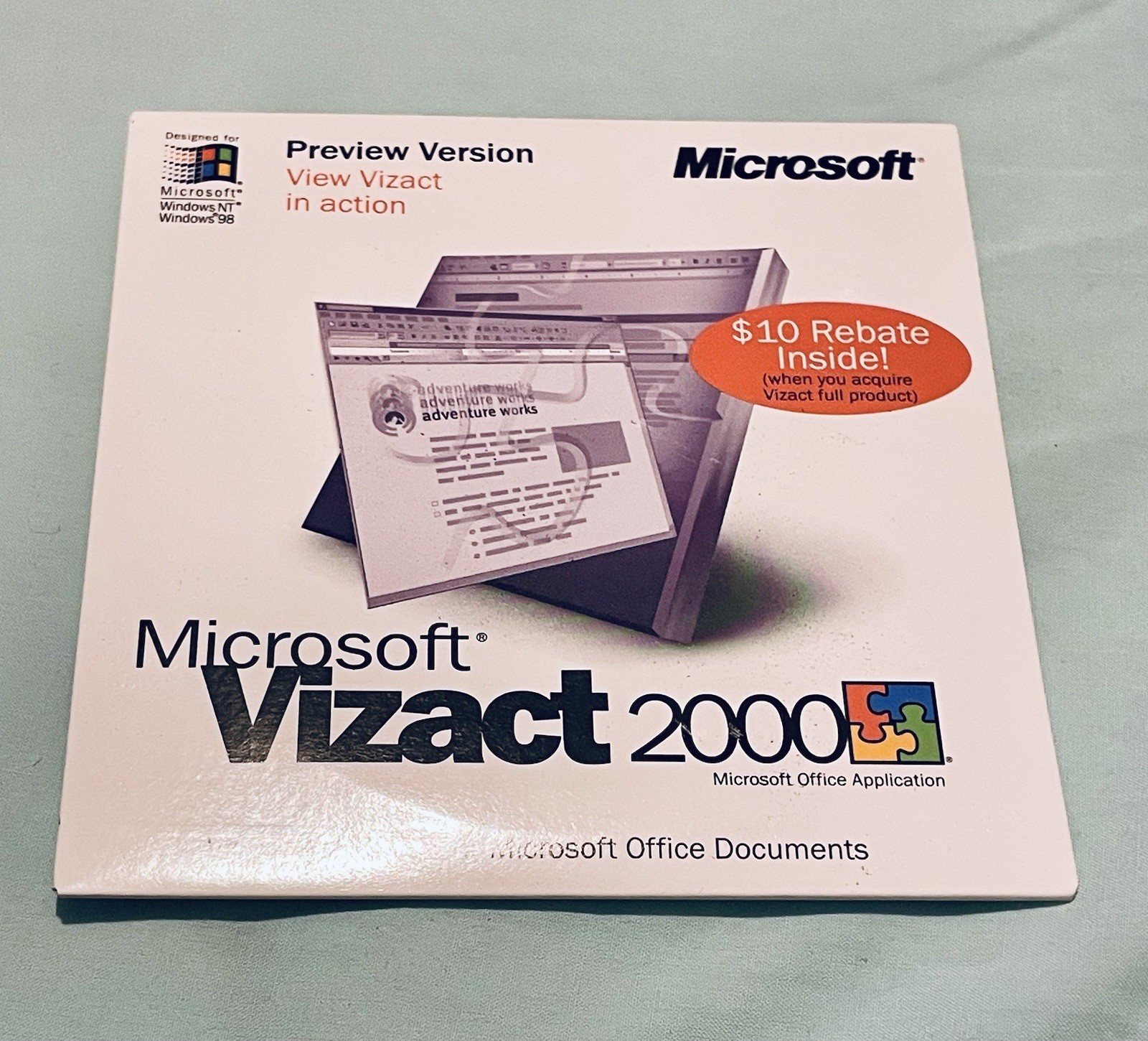 Microsoft Vizact 2000 "Preview Version" C. 1999 for Windows 95, NT 4.0 and 2000