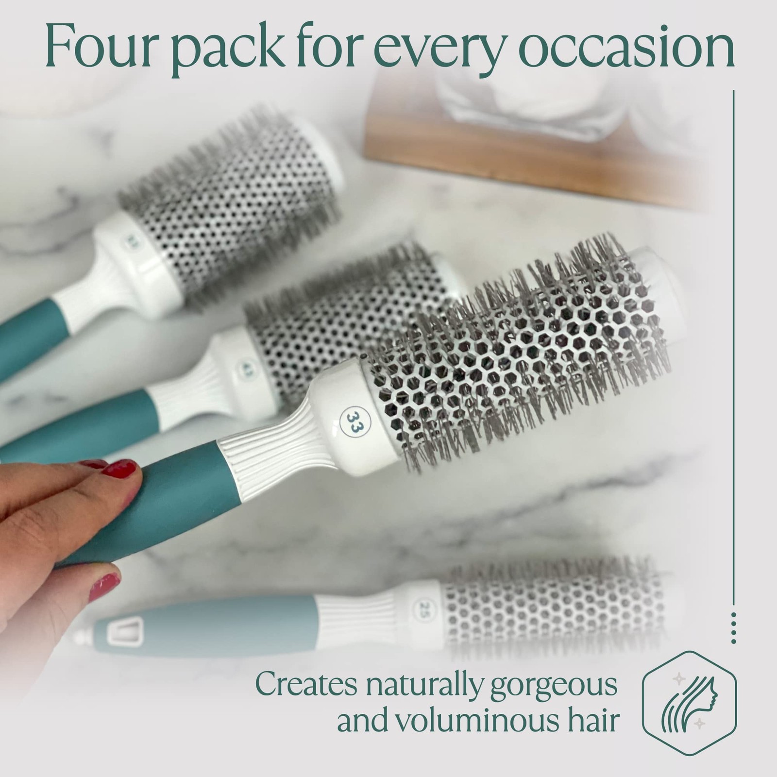 Osensia Round Brush Set For Blow Drying And Styling - Ceramic Ionic Thermal