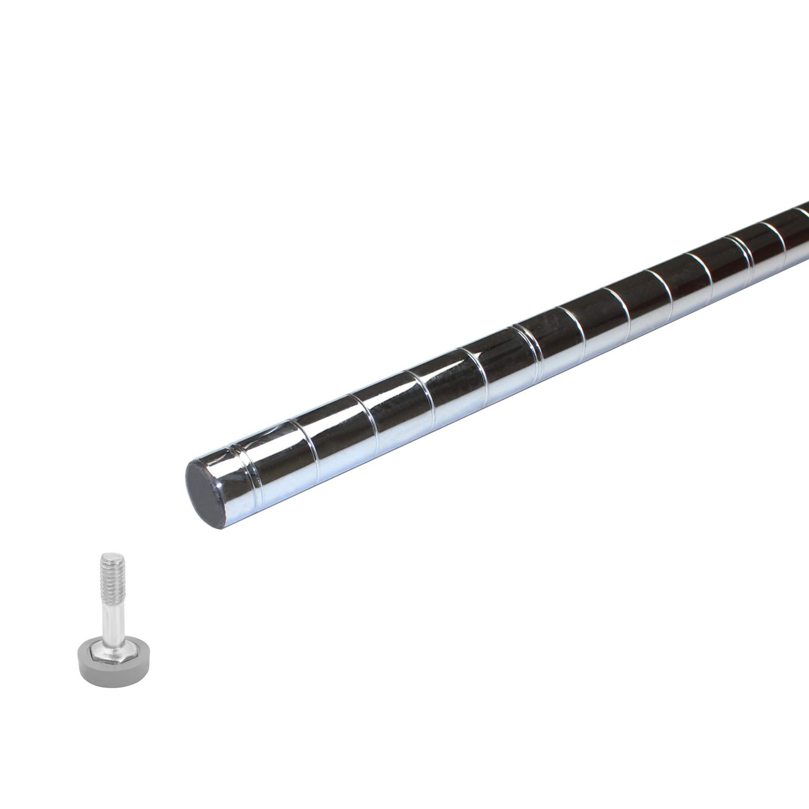 CMPC008 Shelving Post, 8"H, with Leveling Foot, Heavy Duty, Chrome Finish, NS...