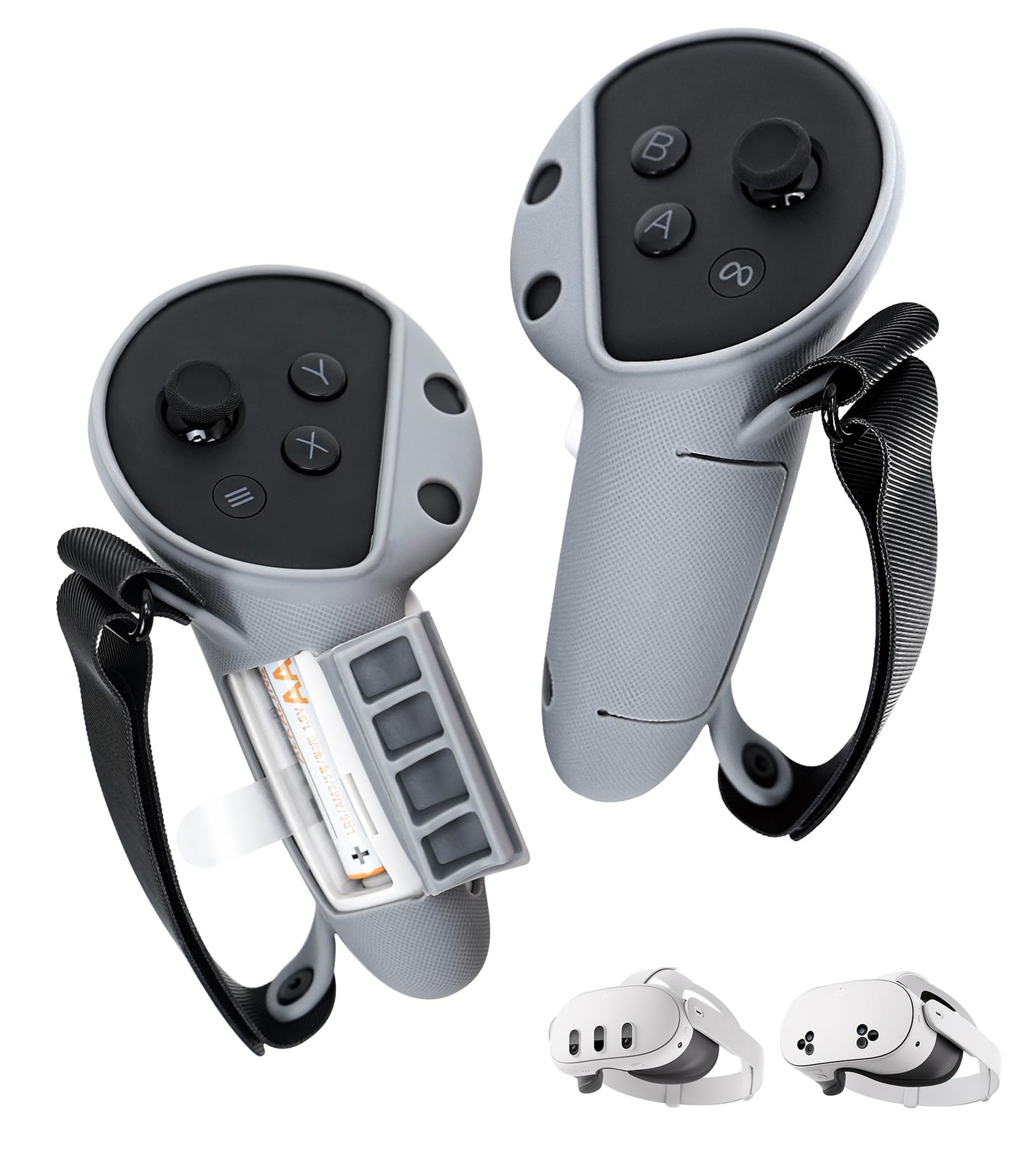 Controller Grips for Meta Quest 3 or for Quest 3S, Adjustable Knuckle Straps ...