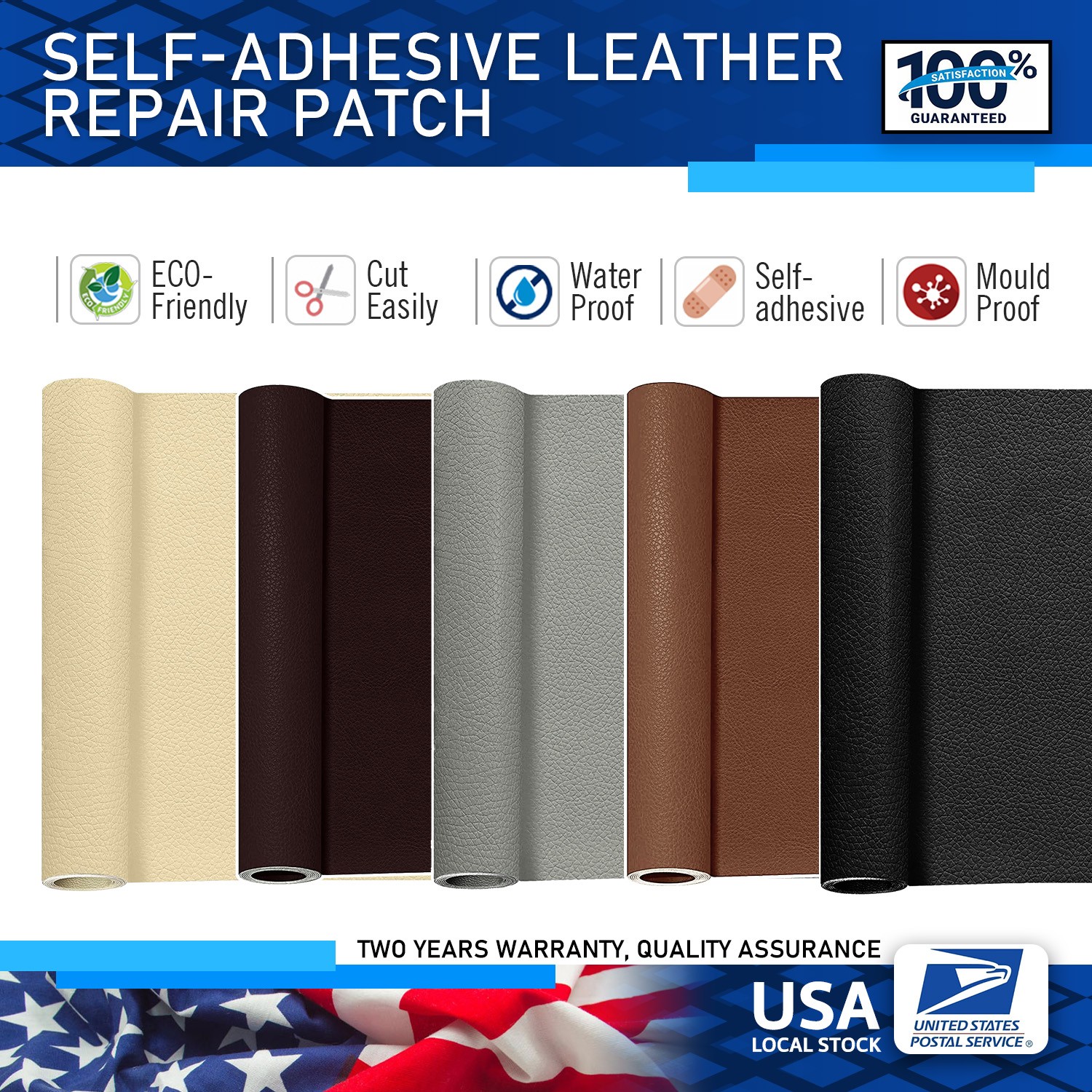 Leather Repair Tape Self-Adhesive Patch for Car Seats Couch Sofa Jackets Patch