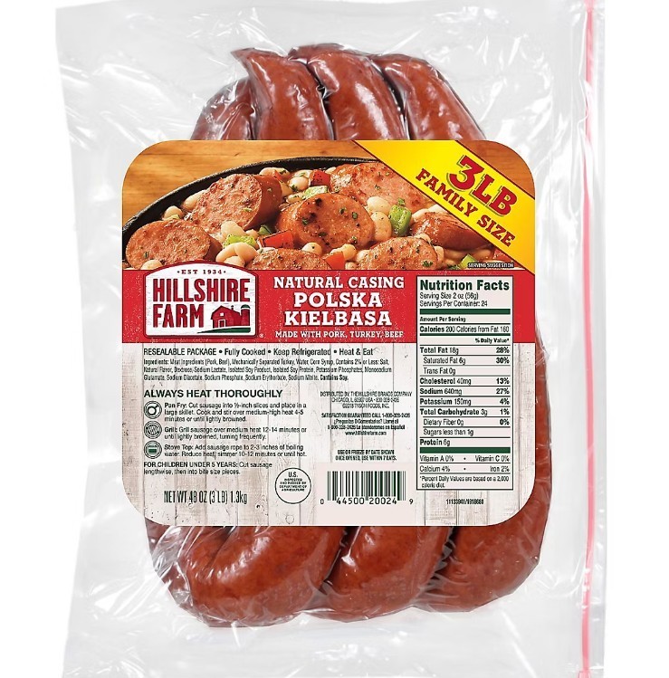 Hillshire Farm Polska Kielbasa Smoked Sausage Family Pack, 48 oz.