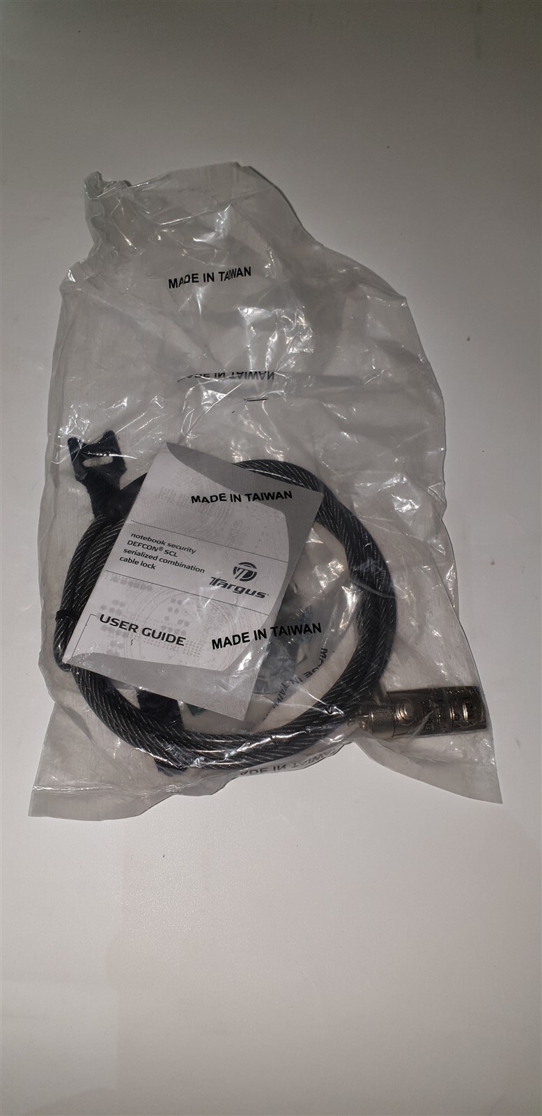TARGUS DEFCON SCL LAPTOP NOTEBOOK CABLE Combination SECURITY LOCK Serialized New