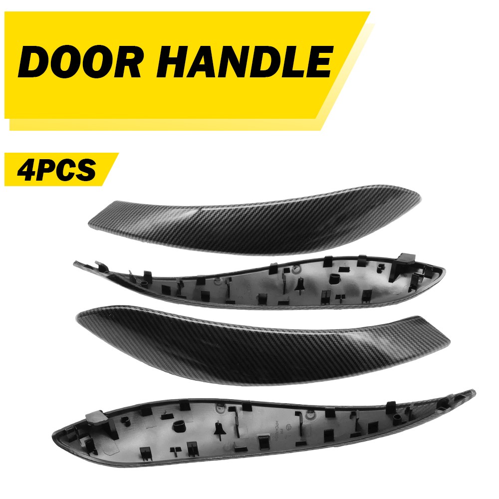 4x Door Panel Handle Pull Inner Trim Carbon Fiber Fit BMW 3 Series F31 2013-2018