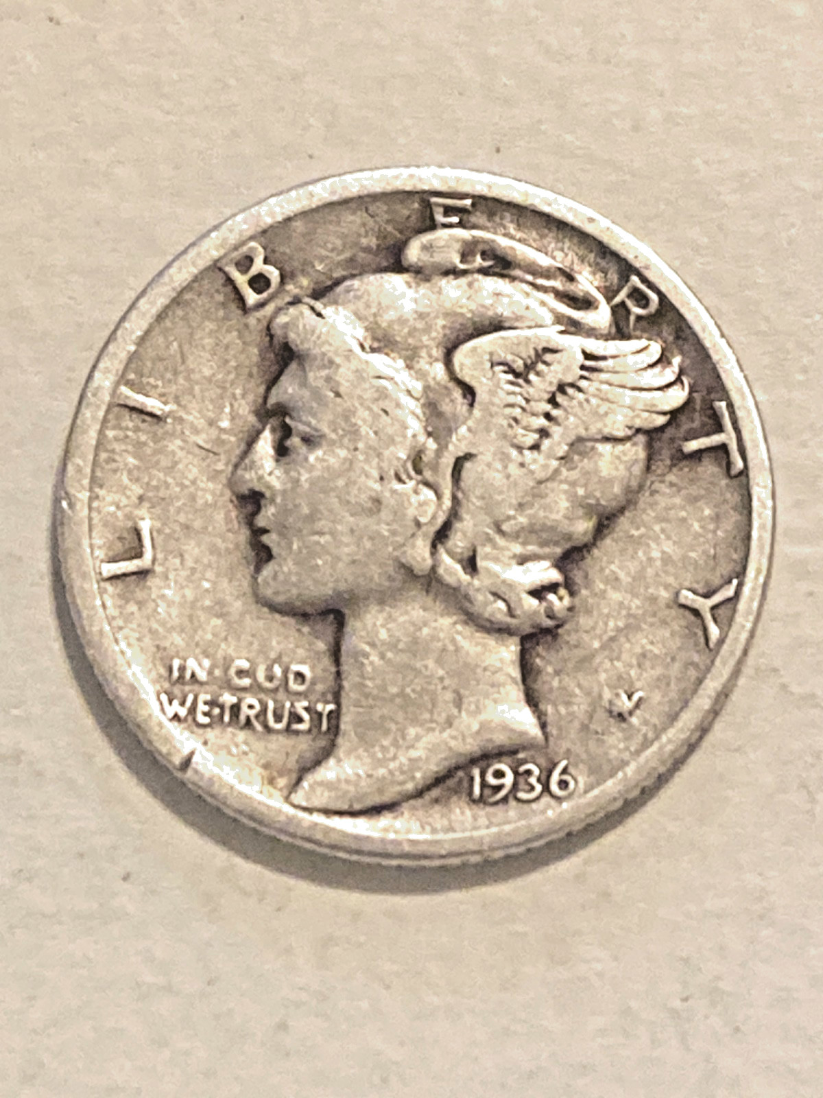 1936 D  Silver Mercury Dime  Nice