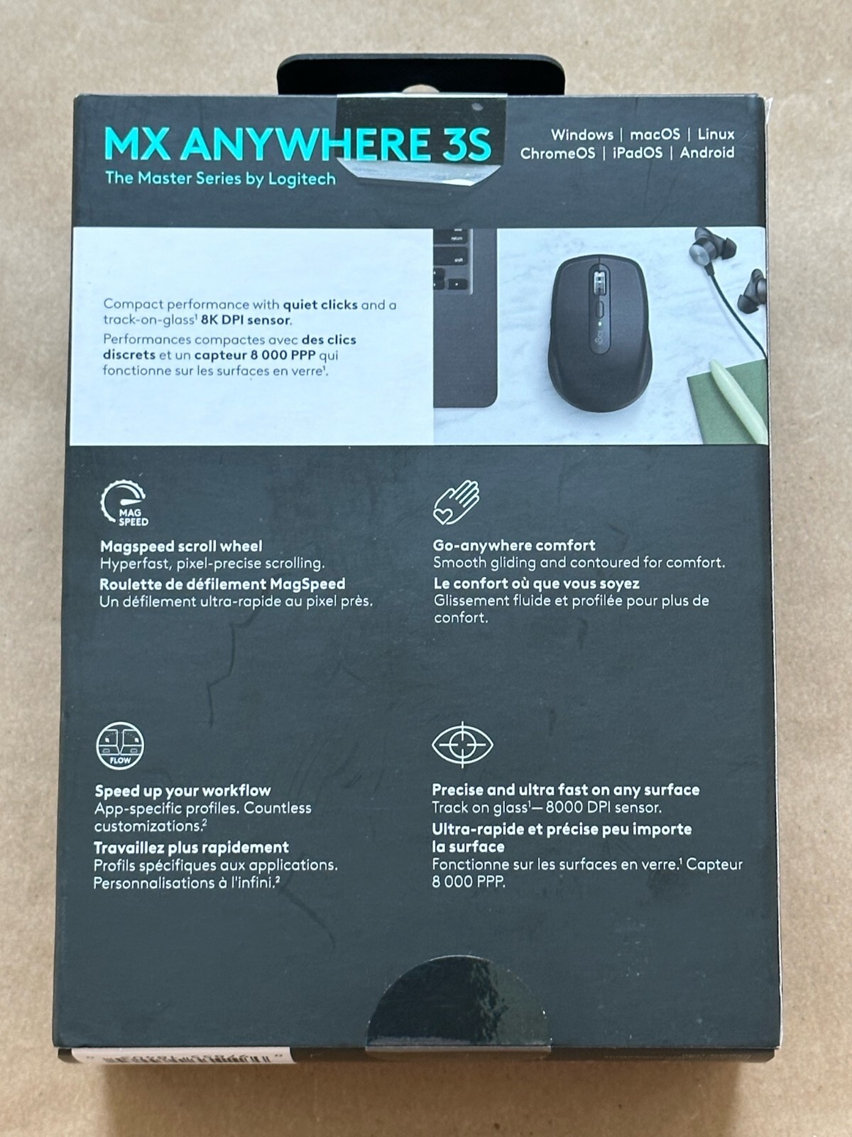 NEW LOGITECH MX ANYWHERE 3S COMPACT PERFORMANCE MOUSE COLOR: BLACK 910-006928