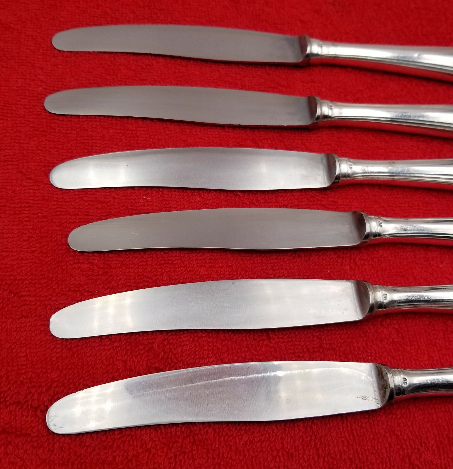 6 Dinner Knives ~ Homag 90 Germany Silverplate Flatware Scroll Pattern 8 5/8"