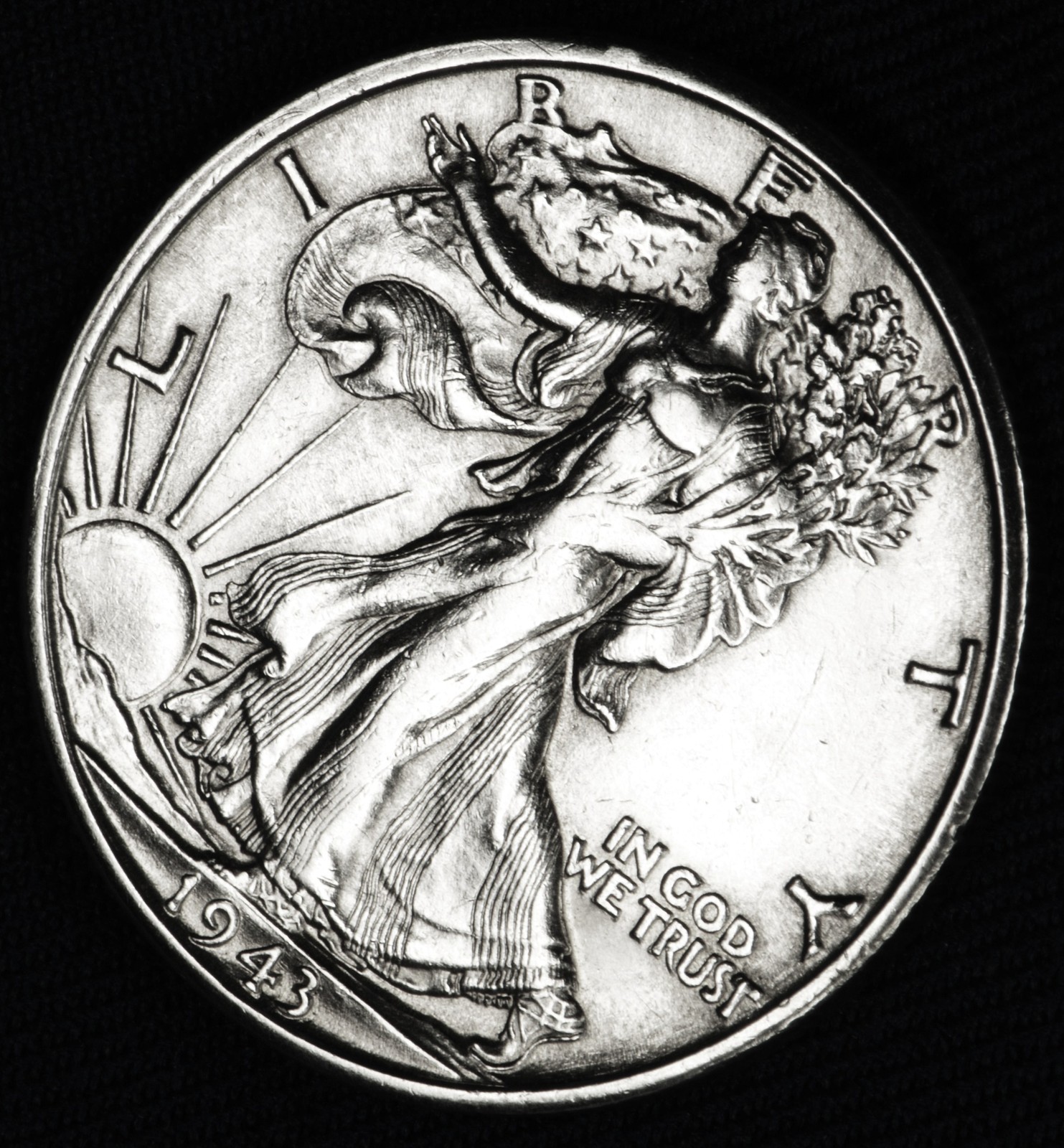 1943-s Liberty Walking Half.  BU   (Inventory A)