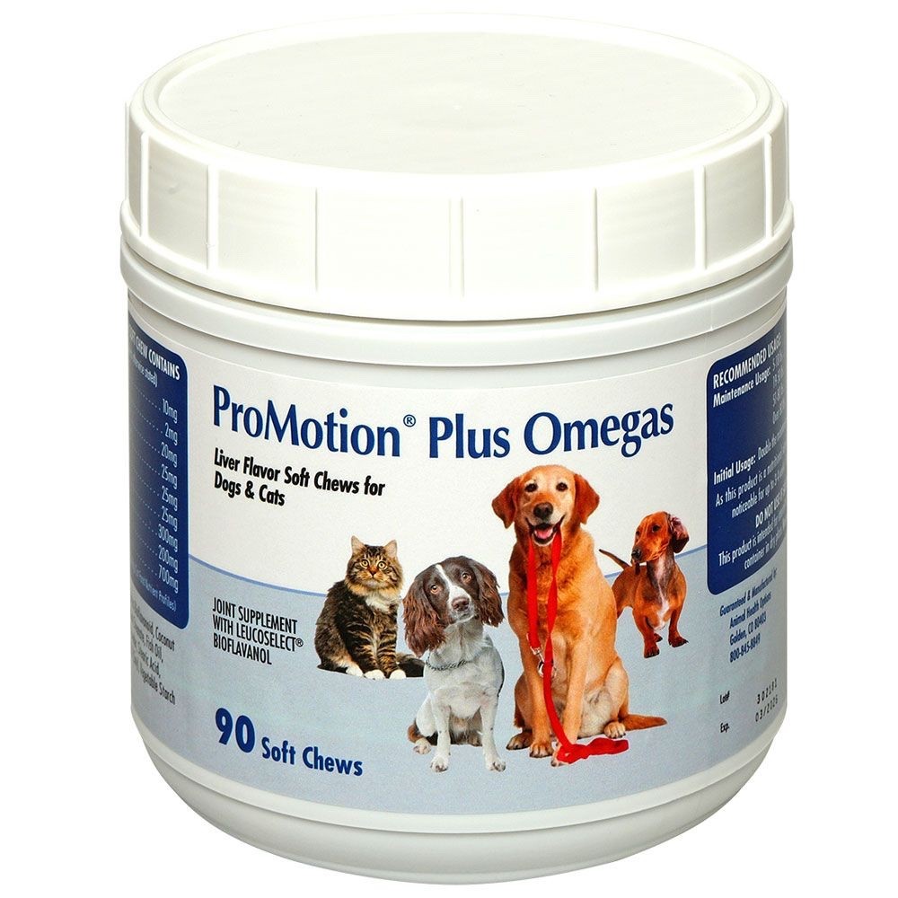Promotion Plus Omega Soft Chews for Dogs Cats Over 5 lbs Skin Coat Support 90ct