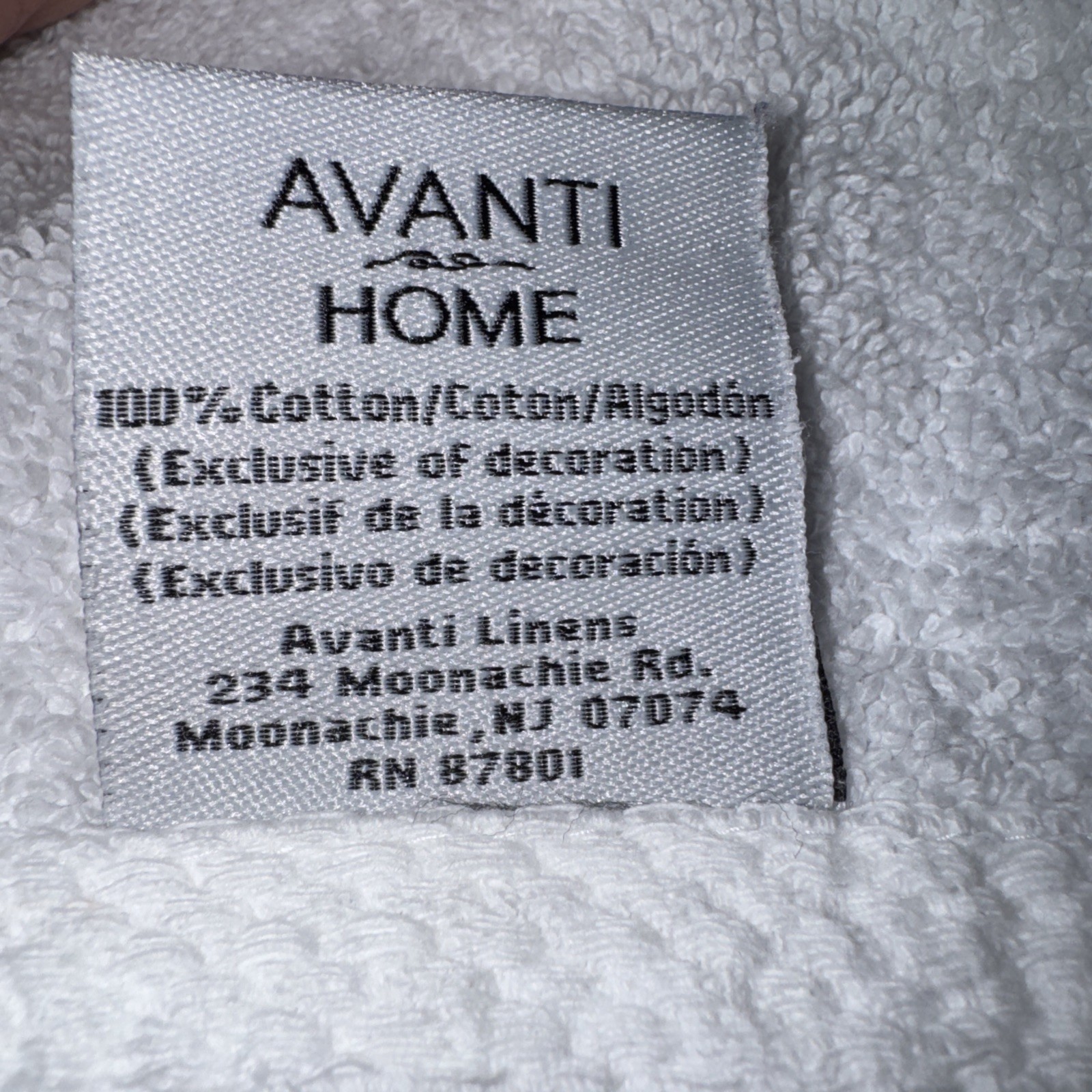 Avanti Home Hand Towel, Cotton White Embroidered Mr. Mrs. Wedding Home Dec...