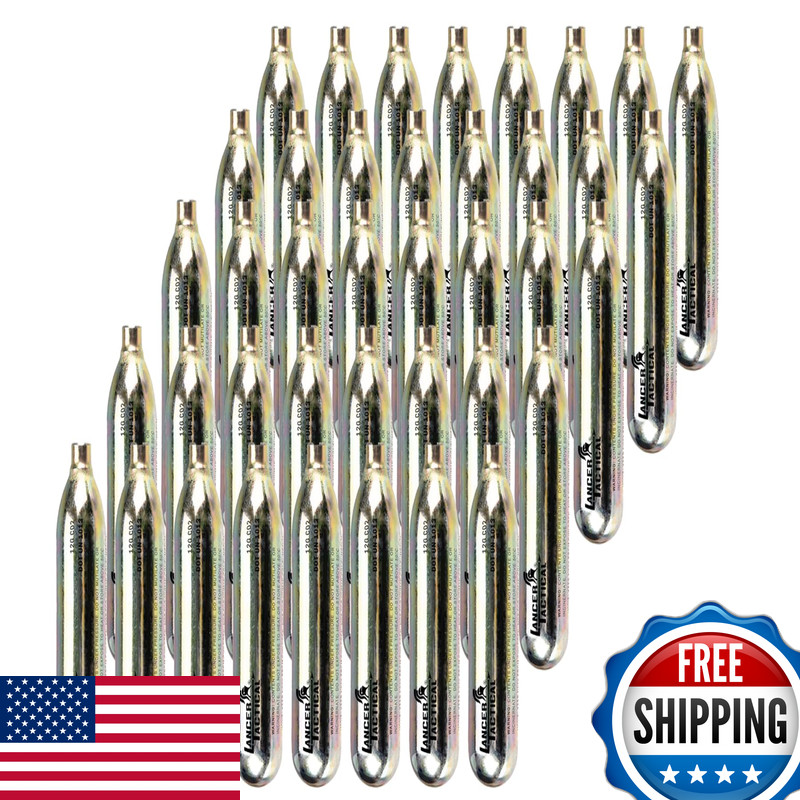 Lancer Tactical 40 Pack 12G Co2 Cartridges For Air Guns Bb Guns Airsoft Pistols