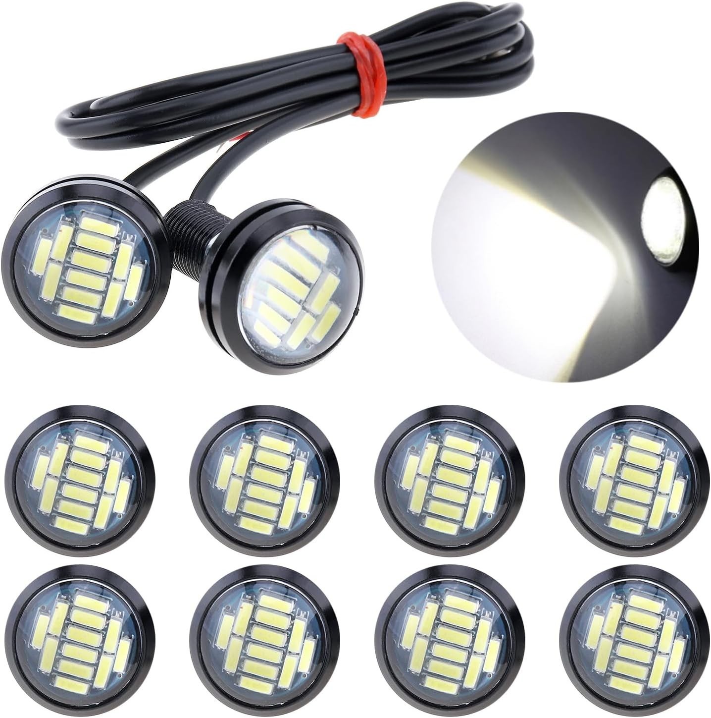 Eagle Eye LED Lights, 10Pcs 23mm Eagle Eye High Power 4014 12SMD 12V Car Fog DRL