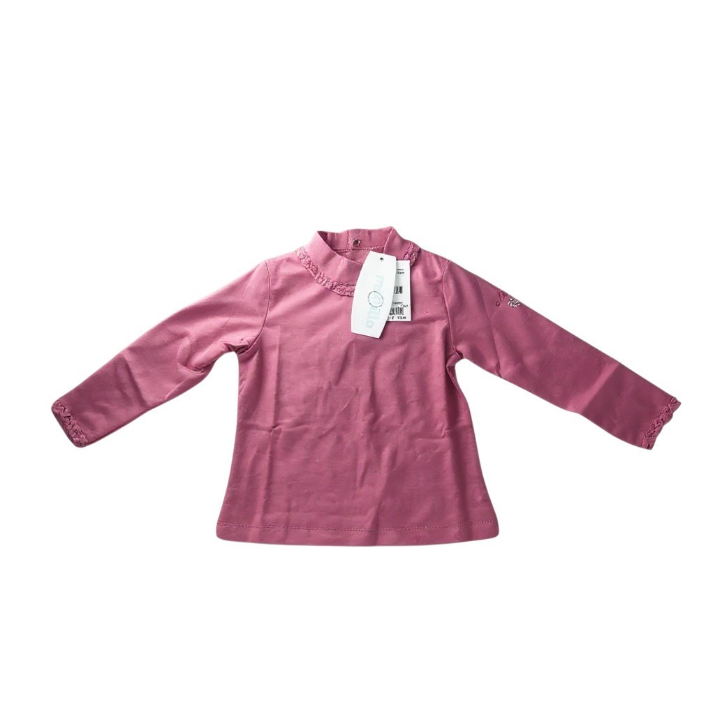 Mirtillo Babies Girls Pink Collar Long Sleeve Summer Designer T-Shirt 18 Months