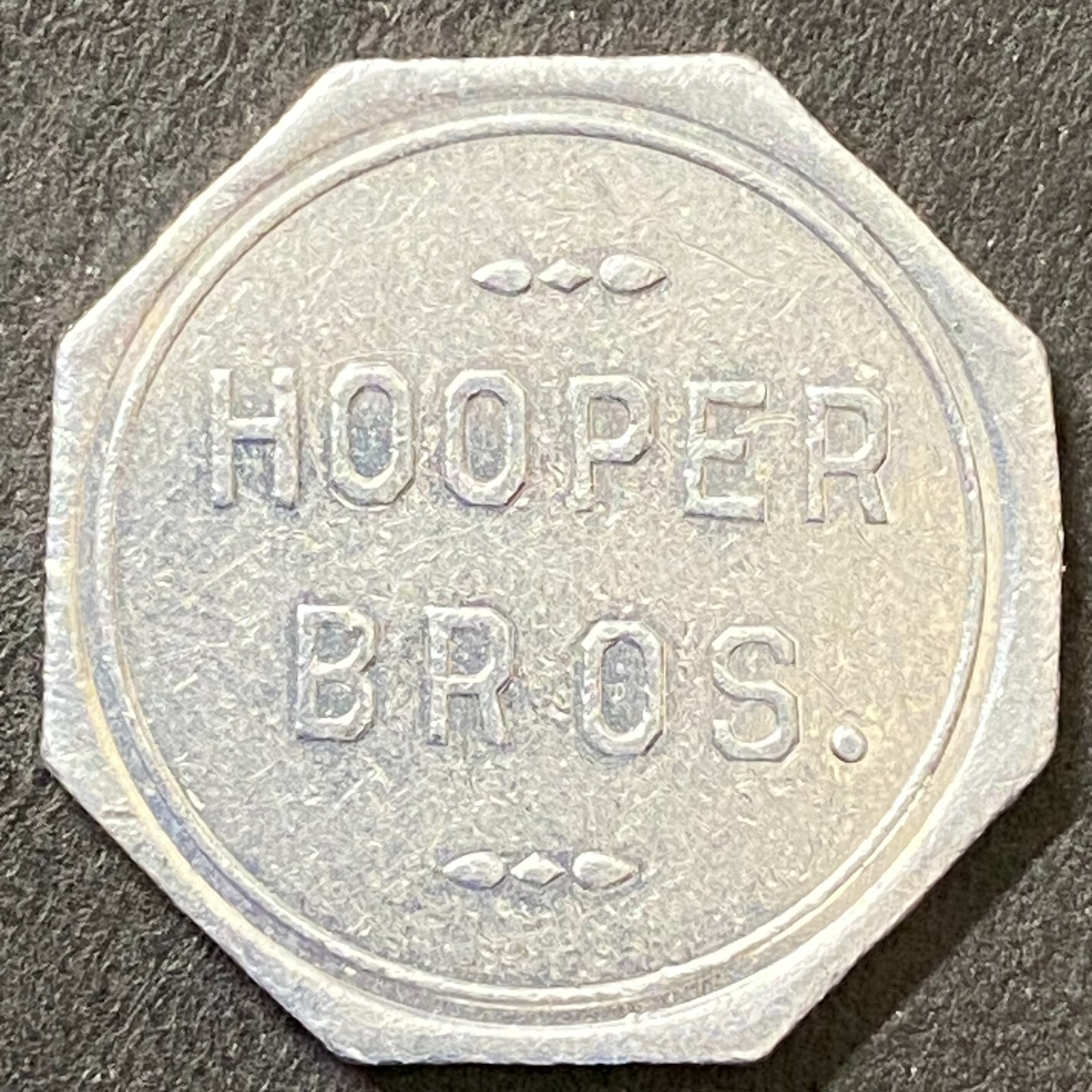 Hooper Bros. (Jamestown, NY c1935 Dairy ?) Alum G/F 5¢ Trade Token 22mm Scarce
