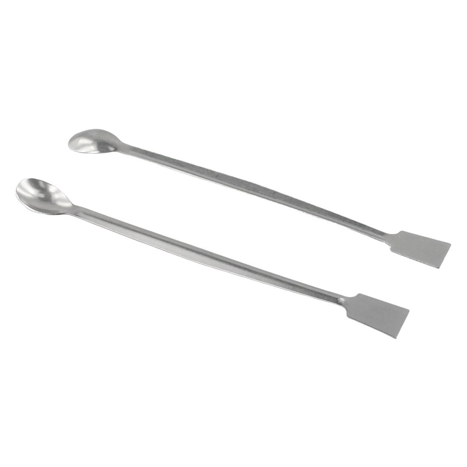 Stainless Steel Reagent Sampling Spoon 2Pcs 20cm Length Double End Lab Tool