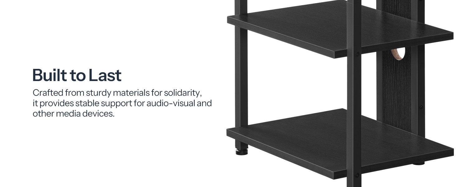 4-Tier AV Media Stand, Media Console with Charging Stat and LED