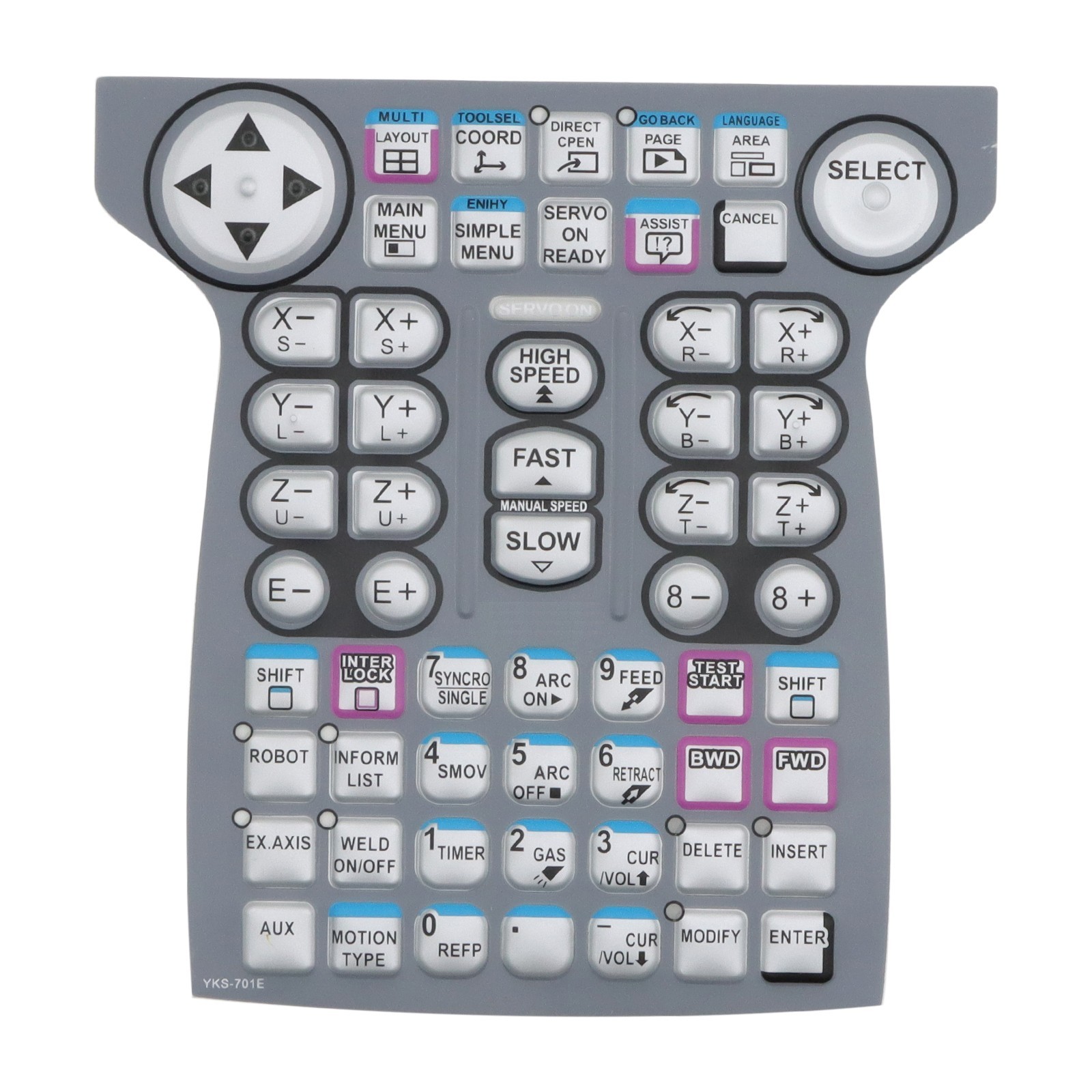 YKS-701E Membrane Keypad for Yaskawa DX200 JZRCR-YPP21-1 Teach Pendant