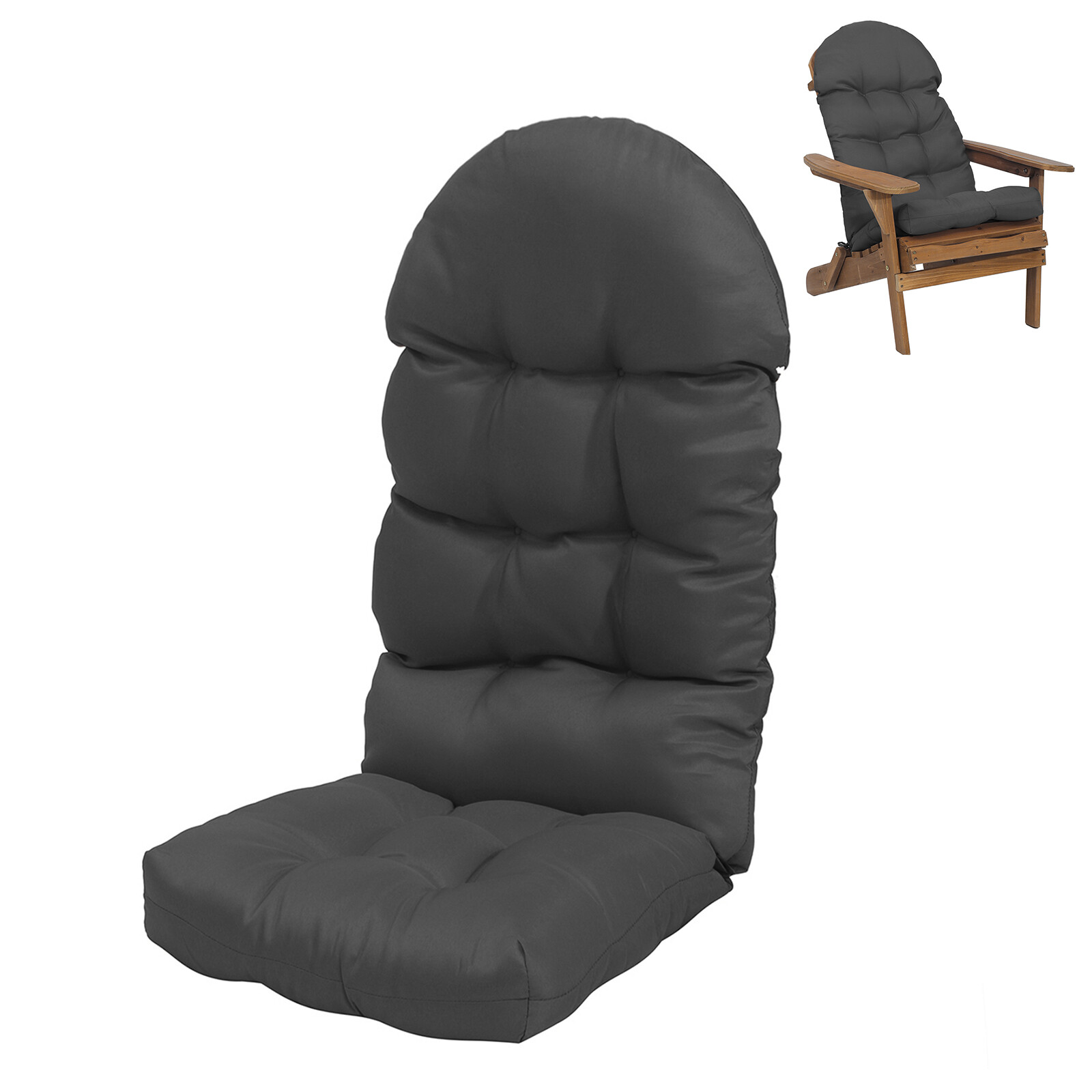 Outdoor Waterproof Adirondack Chair Cushion Patio High Back Chair Seat Pad Soft