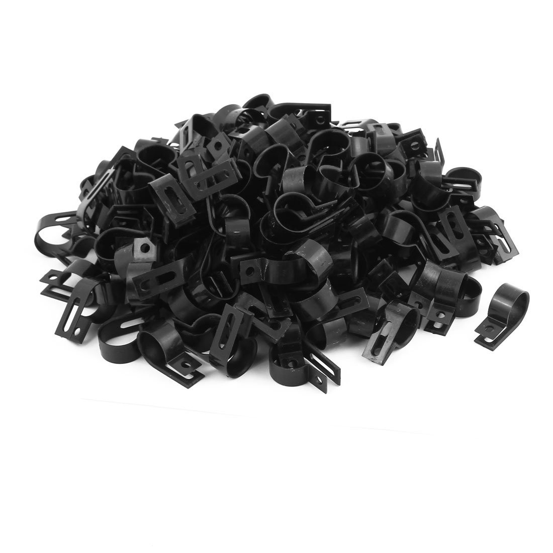 500 PCS PACK 3/4"- 19mm R-Type CABLE CLAMPS NYLON BLACK