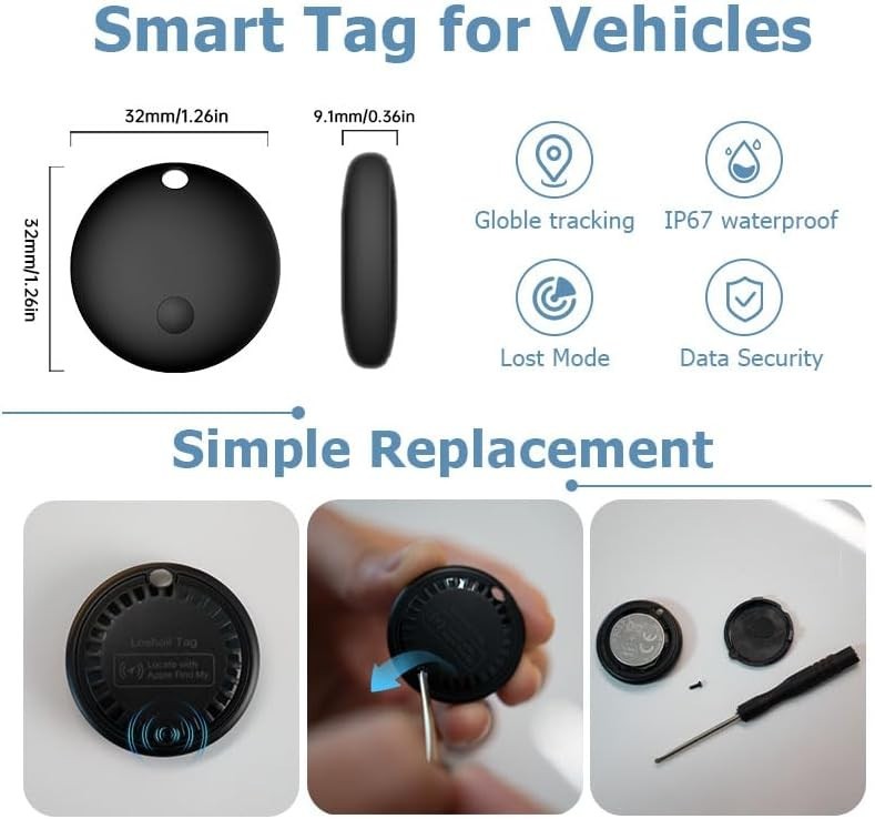 Mini GPS Tracker for Vehicles, No Fees, Bluetooth Tracker Tag | Magnetic Tra...
