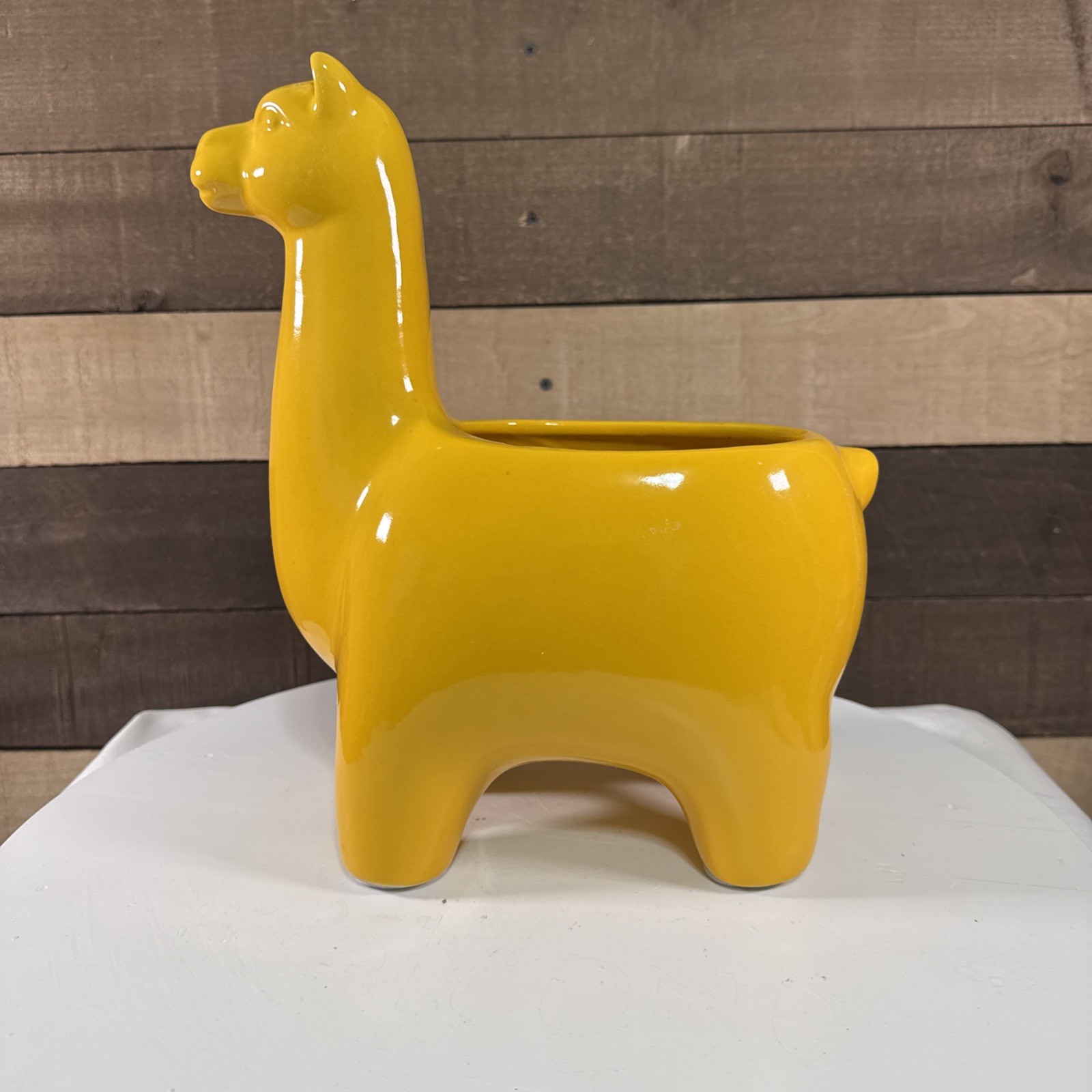 Beautiful Large Yellow Alpaca Planter