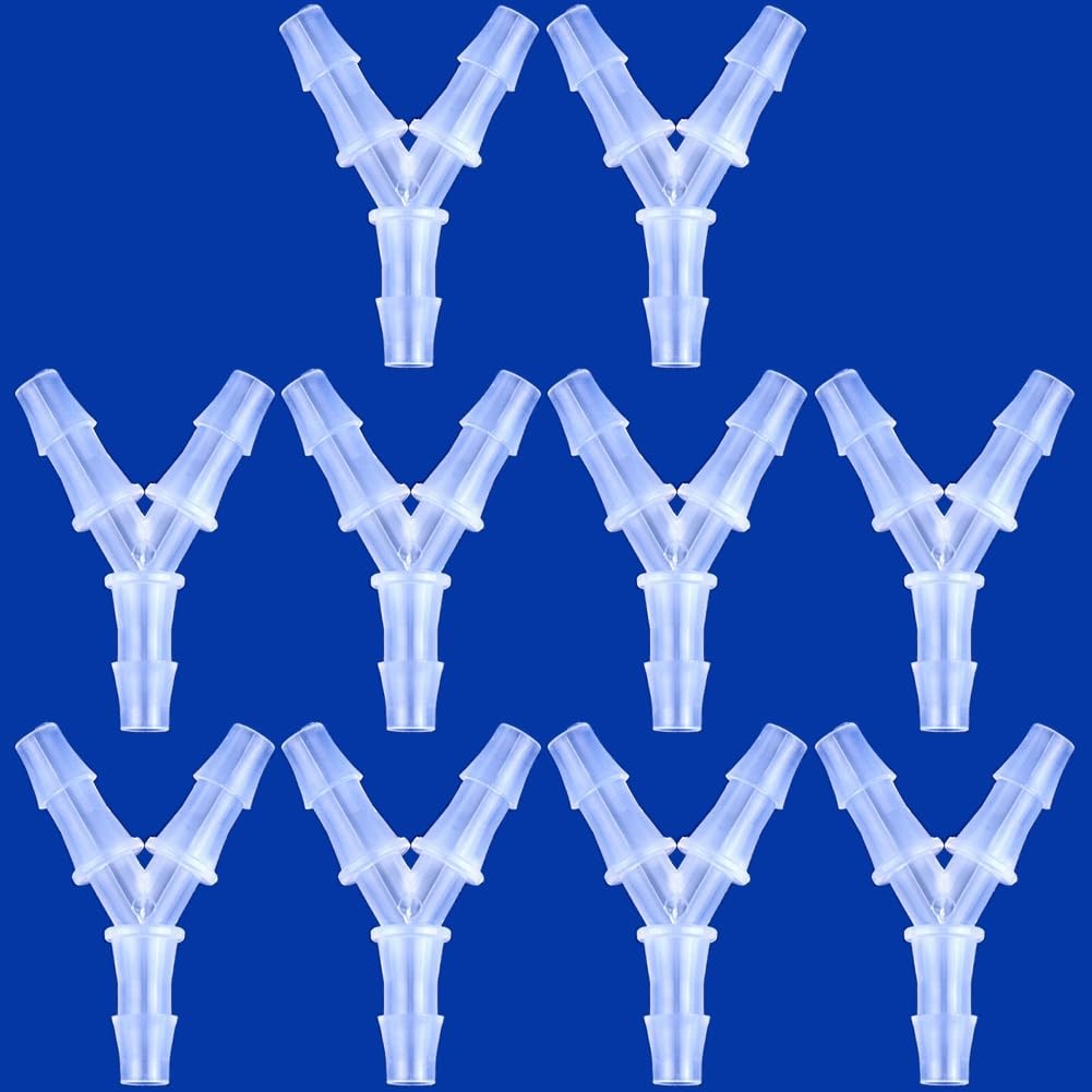 JoyTube Plastic Barb Equal Y Tee 1/4" hose ID Polypropylene pipe connectors Plas