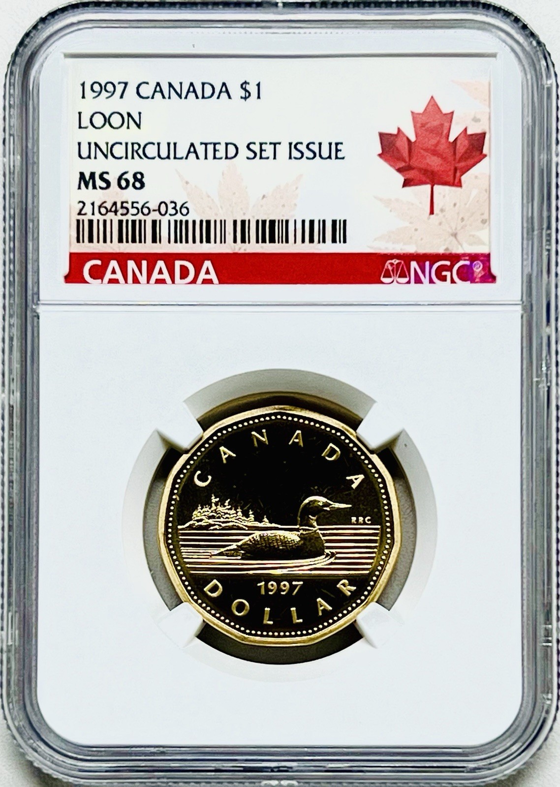 1997 $1 CANADA LOON DOLLAR NGC MS 68 UNCIRCULATED LOONIE ~SCARCE HIGH GRADE