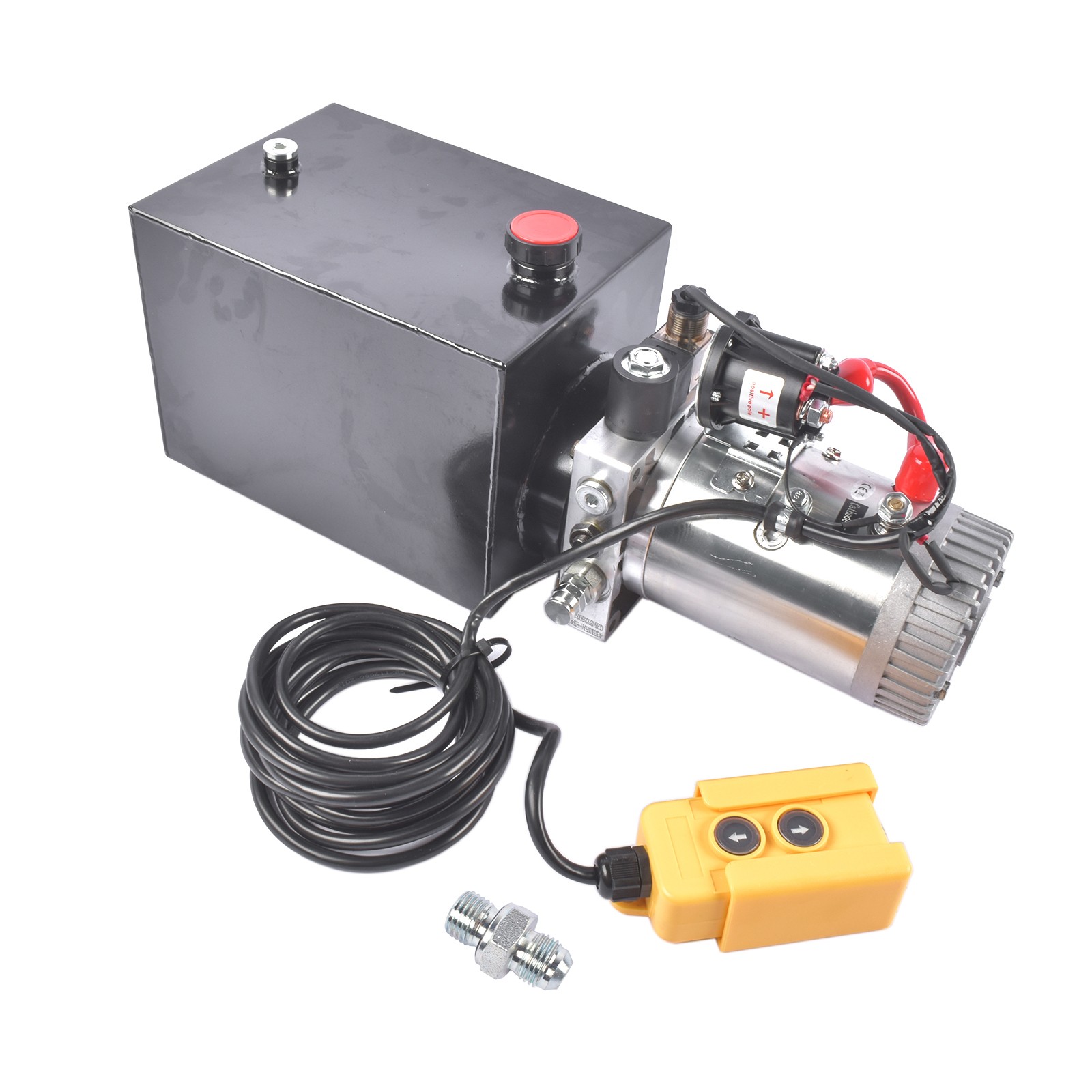 Single Acting 8 Quart 2 Gal Hydraulic Pump Dump Trailer Pump Power Unit 12V