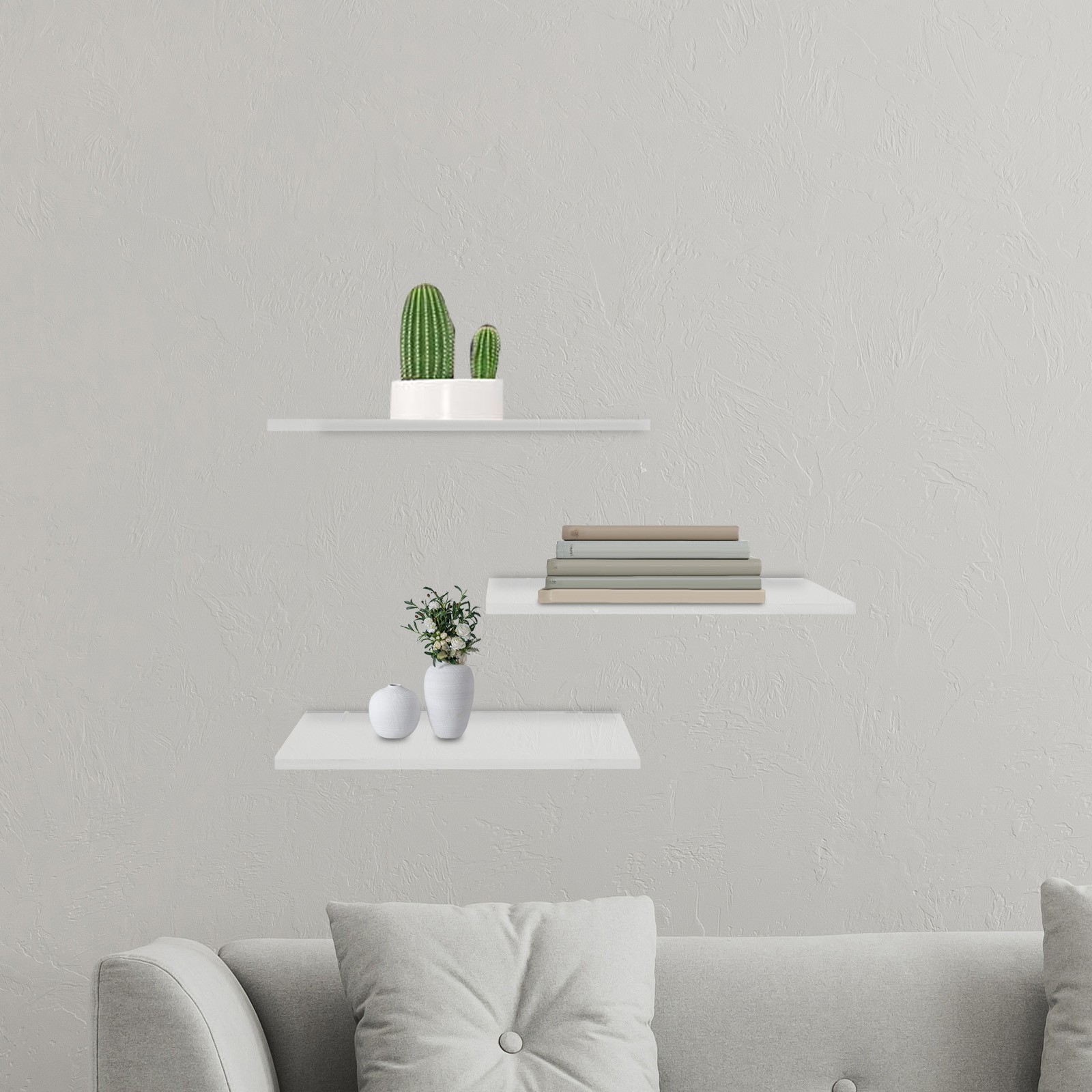 17.5"x9.5" 3 PCS Wall Shelves Clear Acrylic Floating Shelves Wall Mounted Shelf