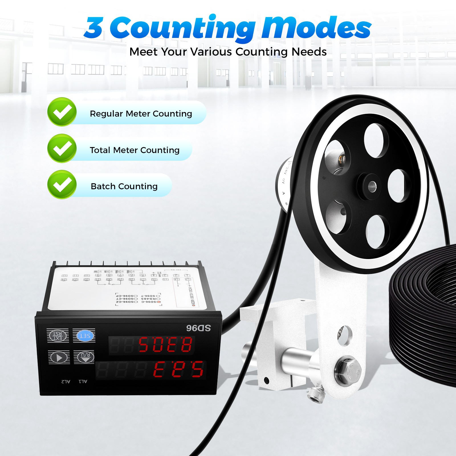 Digital Length Meter Rolling Wheel Length Measure Tool Meter Counter Electronic
