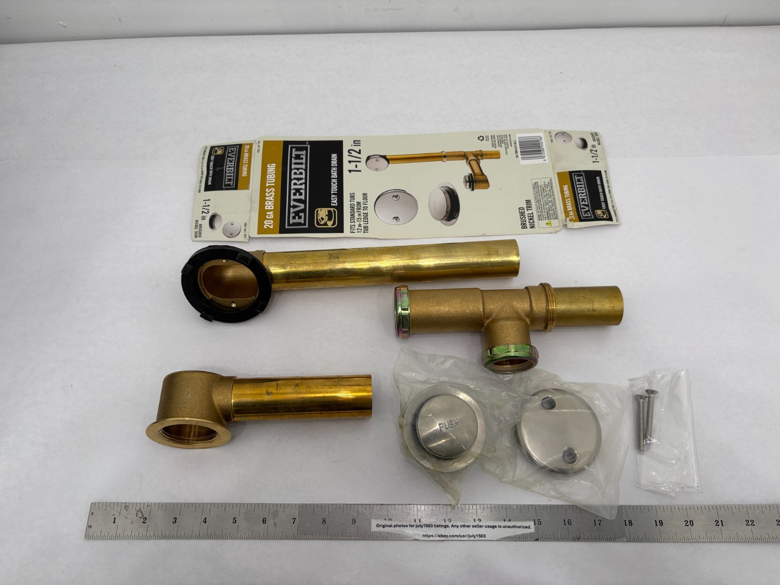 Everbilt Easy Touch Bath Drain 1-1/2" 20ga Brass - BRUSHED NICKEL - 1001 551 761