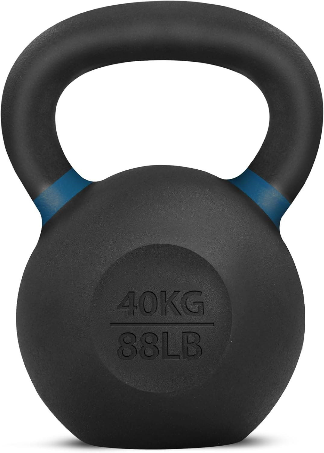 Powder Coated Kettlebell, Cast Iron Core Kettlebells with Non-Slip Handle & Flat
