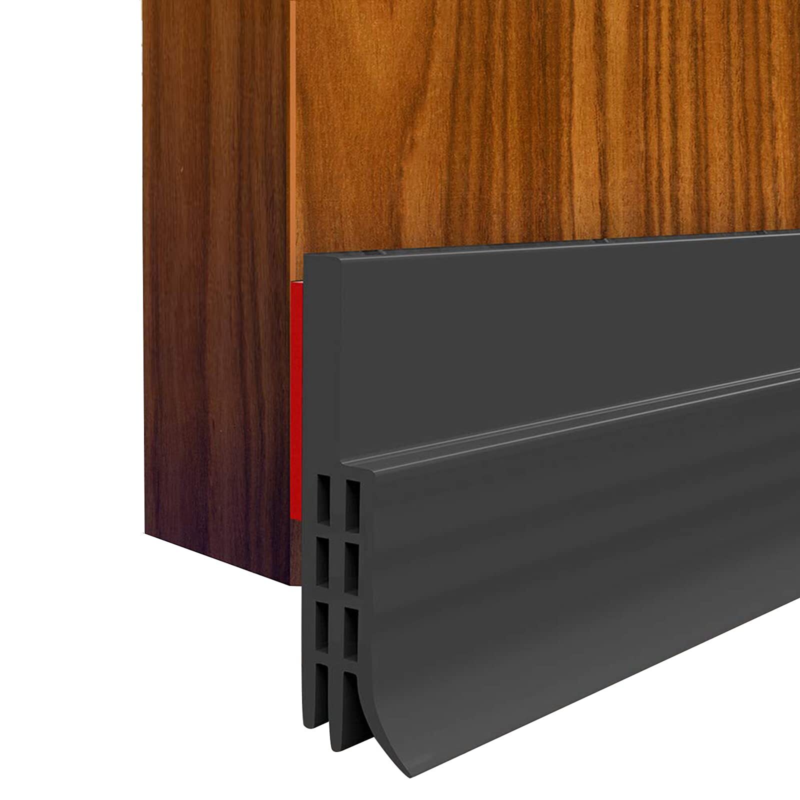 Door Draft Stopper 2 Pack Door Sweep 2"x39" Black Interior Exterior Soundproof