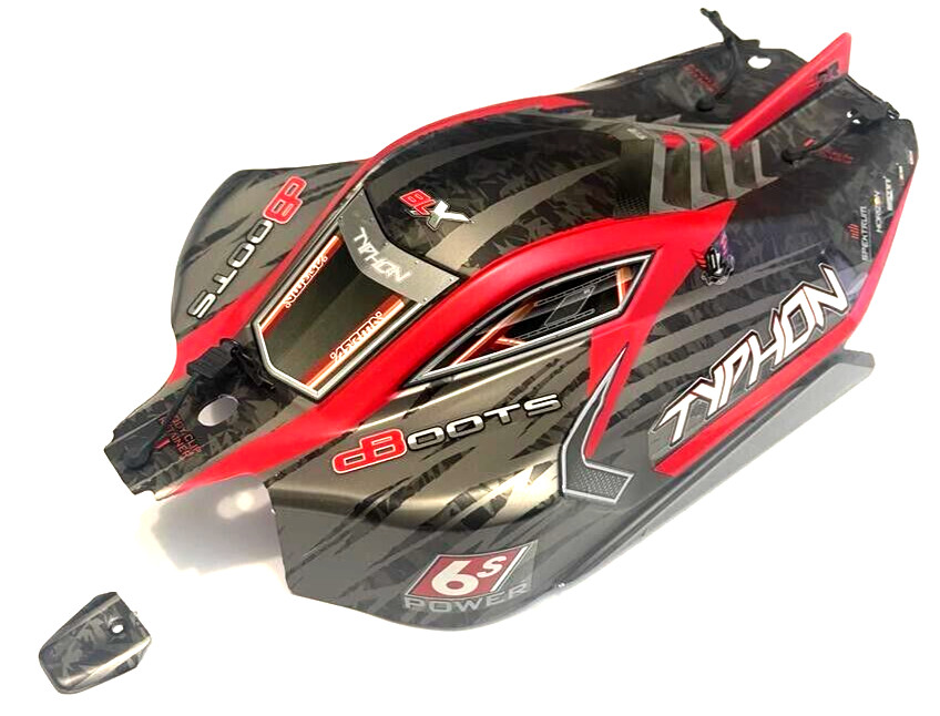 Arrma TYPHON 6s v5 BLX- Body Shell (RED 2020 polycarbonate cover, pins ARA8606v5