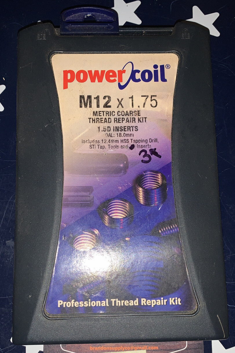 Powercoil M12-1.75 Helicoil Thread Repair Kit - You Get What’s In The Picture