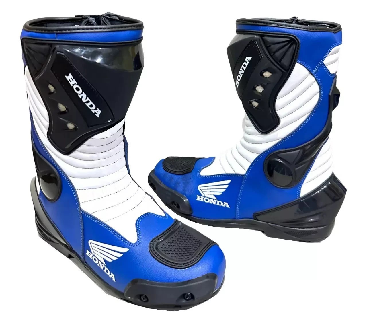 Honda Motorbike Racing Boots Genuine Leather Riding Biker Shoes Protective Gear