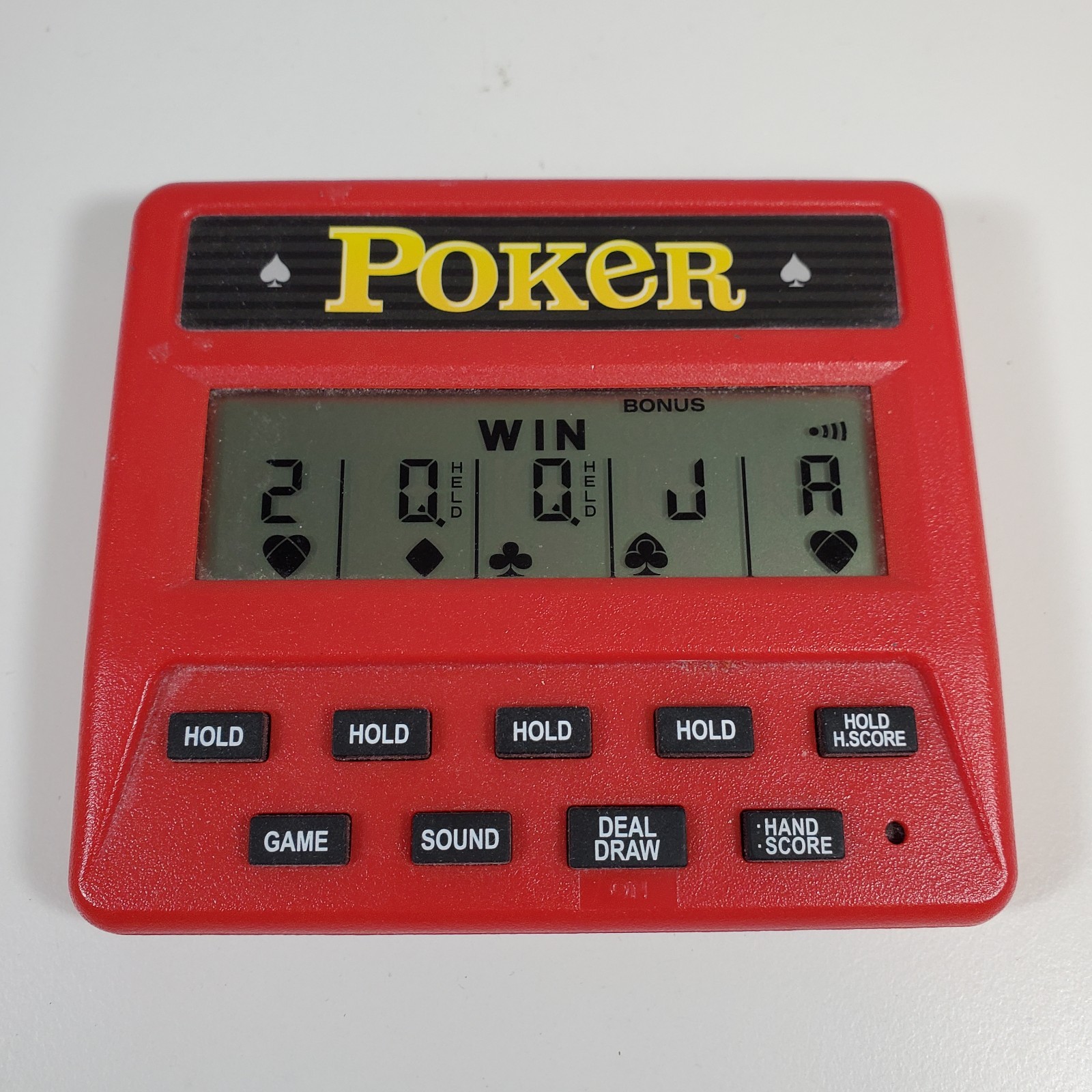 Reczone 5 in 1 Poker Handheld Game Red Electronic Battery Operated Tested Works