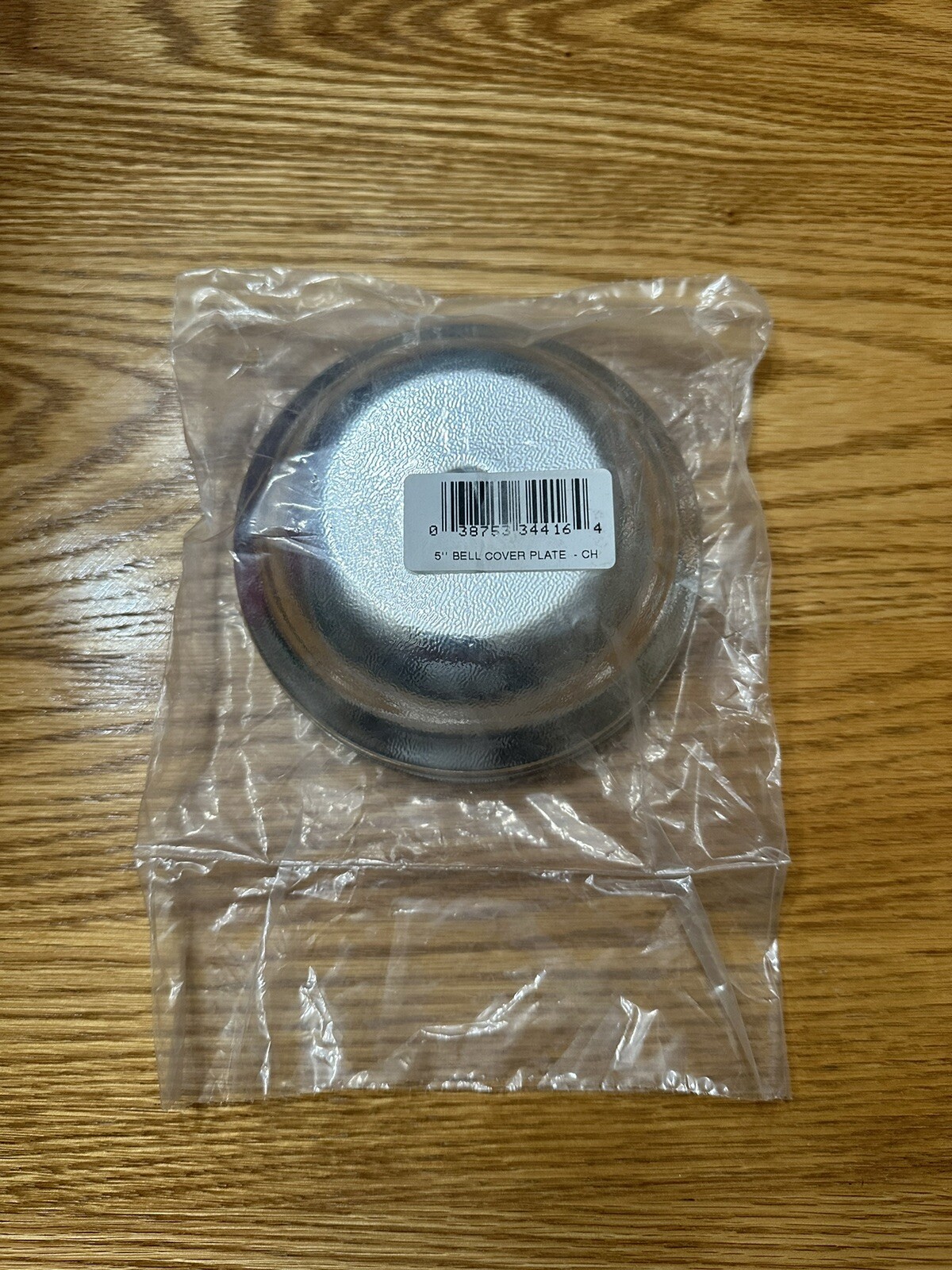 5" Bell Cover Plate, Plastic, Color-Chrome, Clean-Out Cover