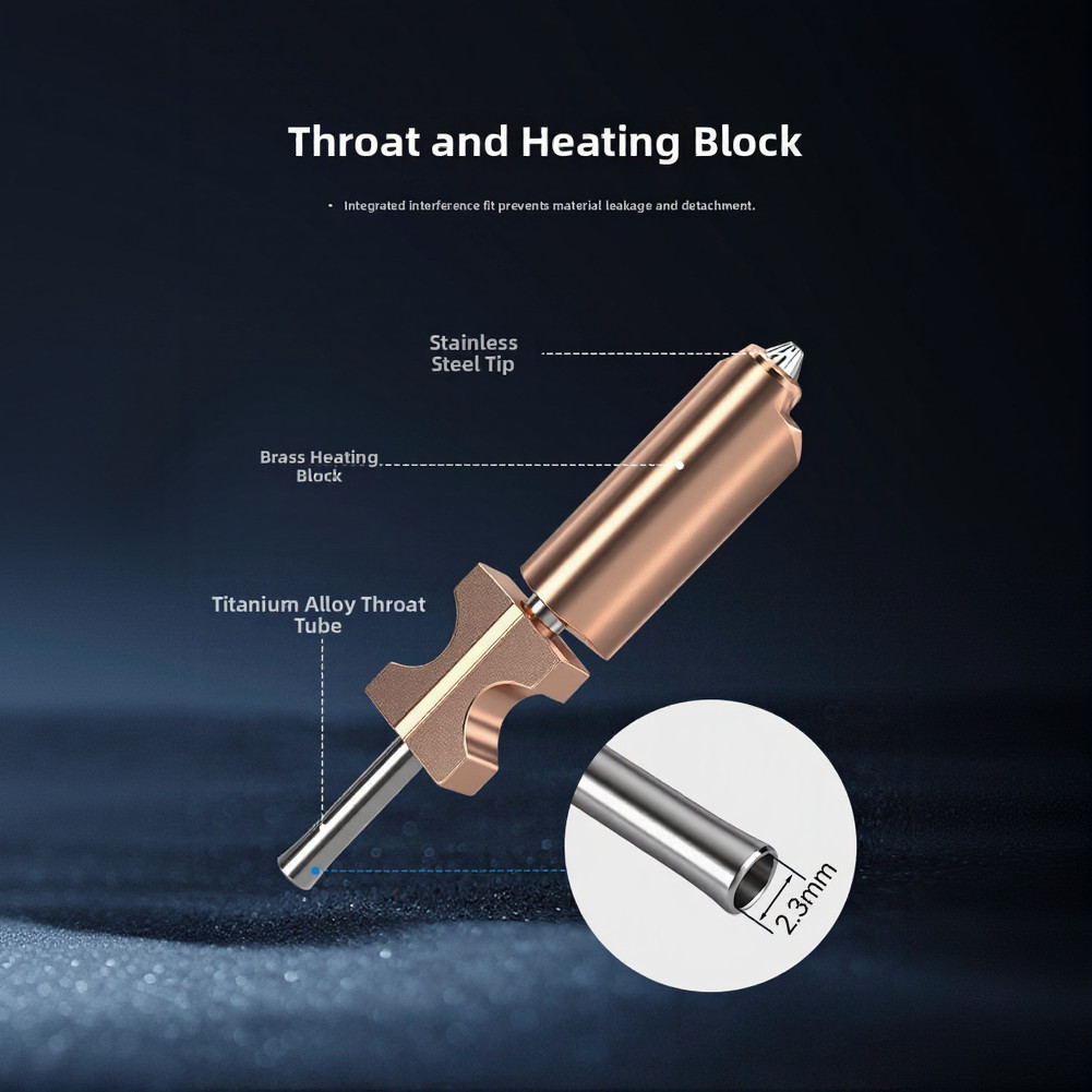 Stainless Steel AD5X Nozzle Throat Assembly for 3D Printer Hot End Up to 300 C