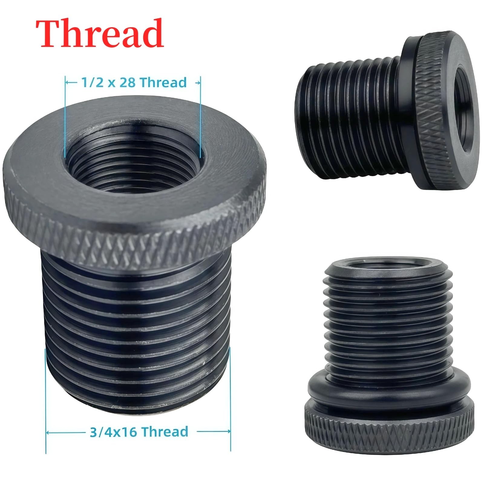 6Pack Thread Protector and Washers，1/2x28 to 3/4x16 Steel Thread Protector（Bl...