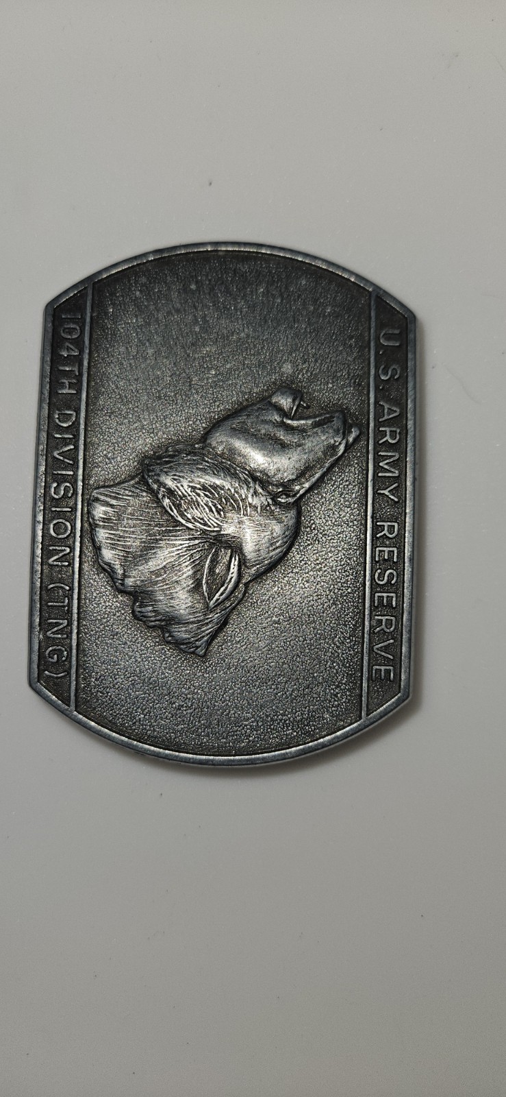 US Army Reserve 104th division Silver Belt Buckle