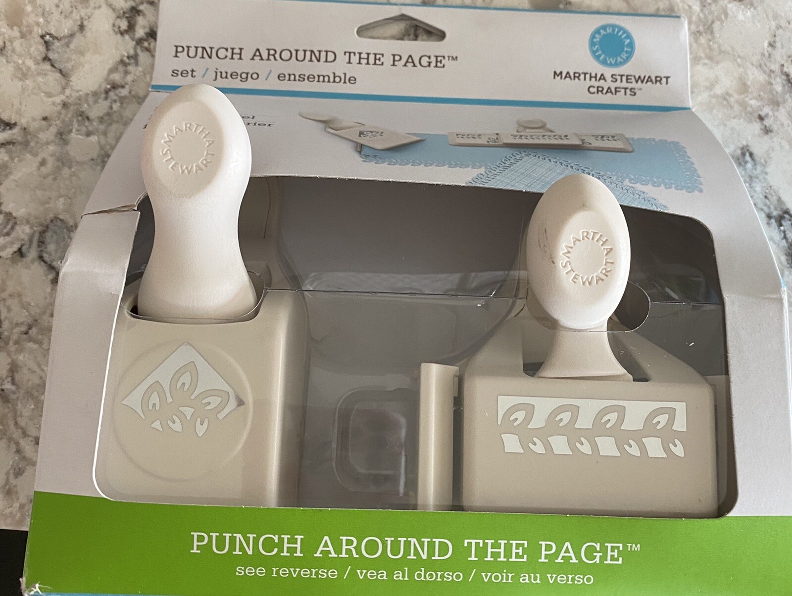 Martha Stewart Laurel Leaf Border & Corner Double Edge Paper Punches Leaves NEW
