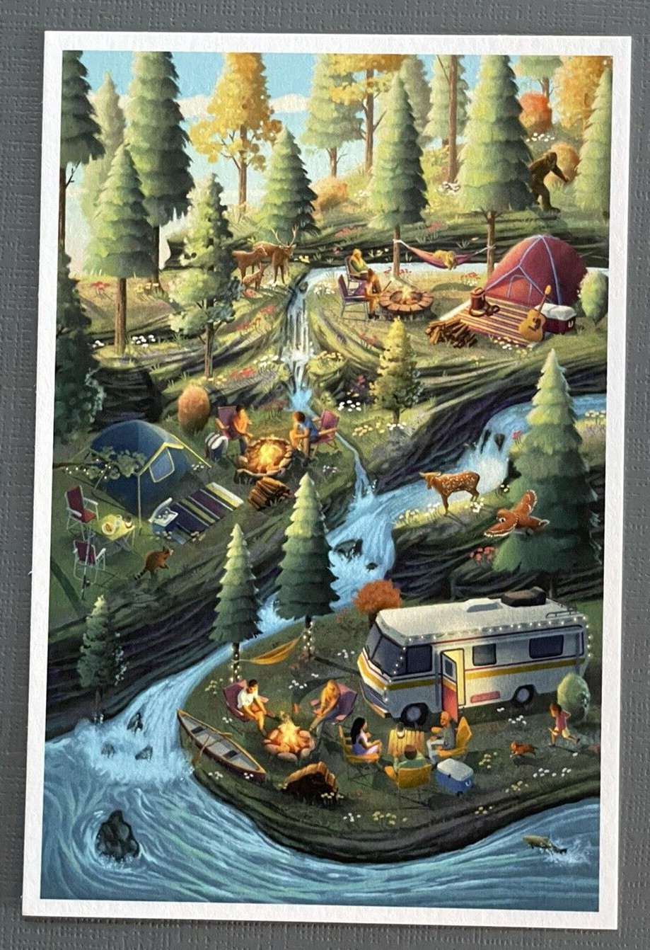 Camping - Lantern Press Postcard