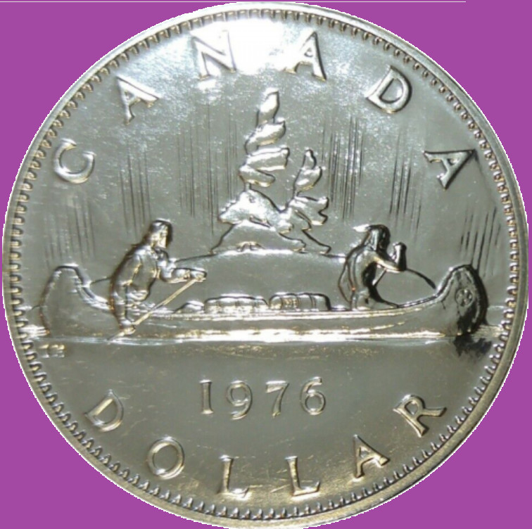 1976 Canada Voyageur PROOF-LIKE Nickel Dollar Coin. UNC $1