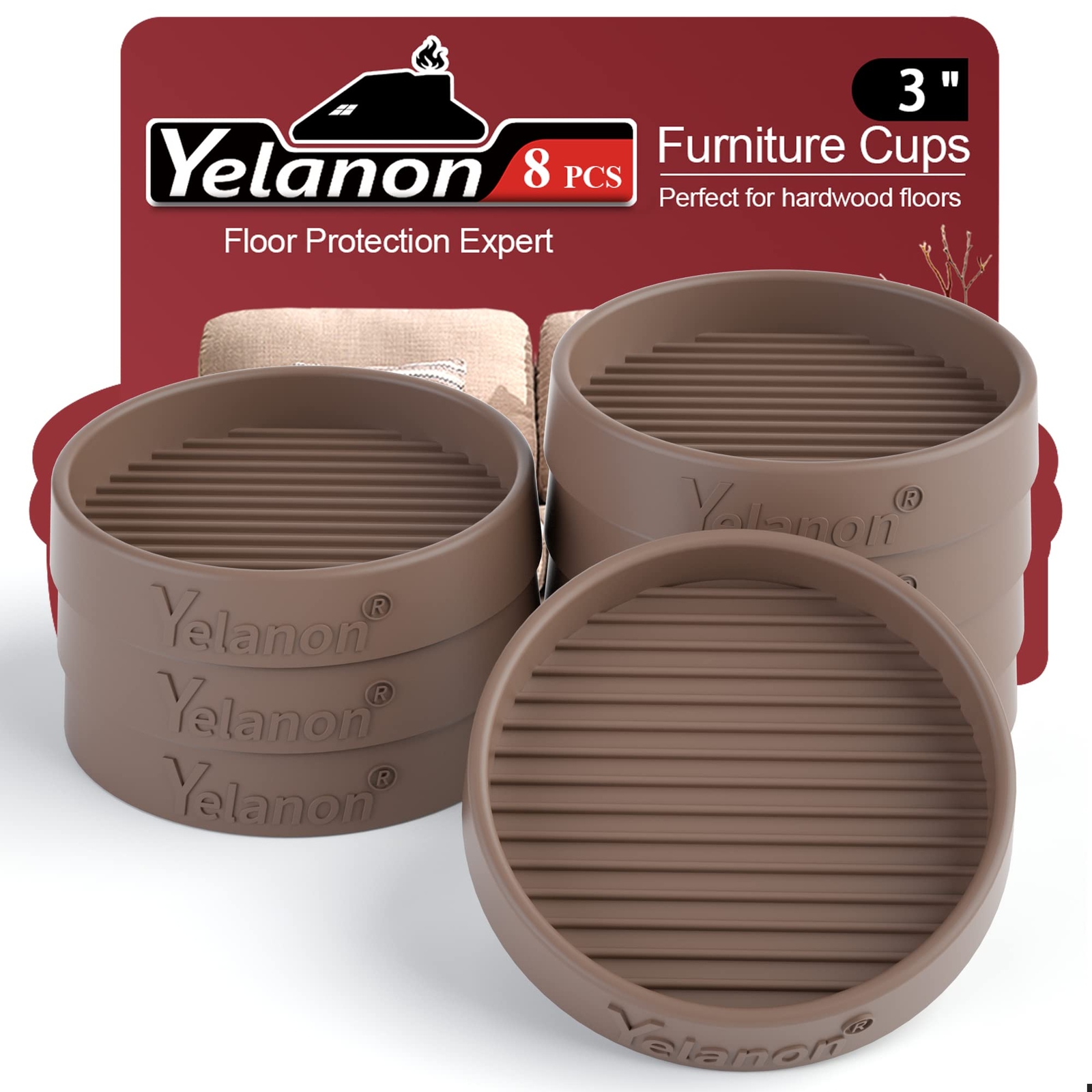 Furniture Coasters 8 Pcs 3round Furniture Caster Cups Non Slip Pads Hardwoods F