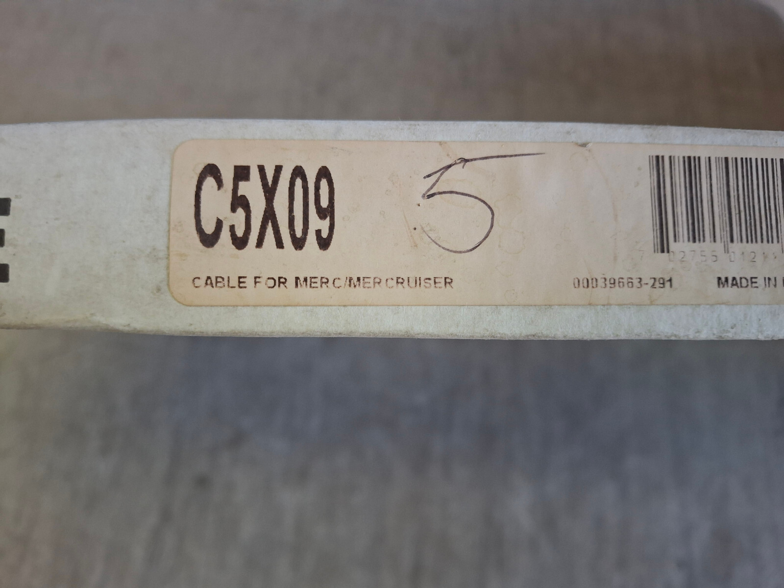 Uflex C5X09 C5 Engine Control Cables for Mercury & Mercruiser, 9'