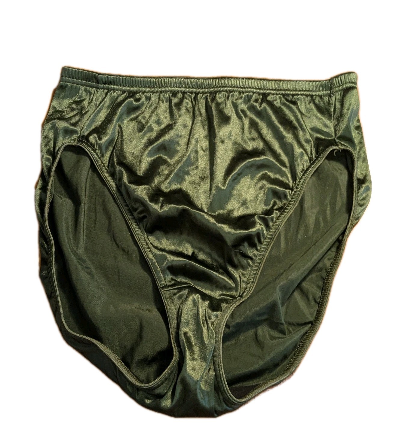 Vanity Fair Satin Bodysleeks Hi Cut Style 13-127 Emerald Green L/7 NWOT