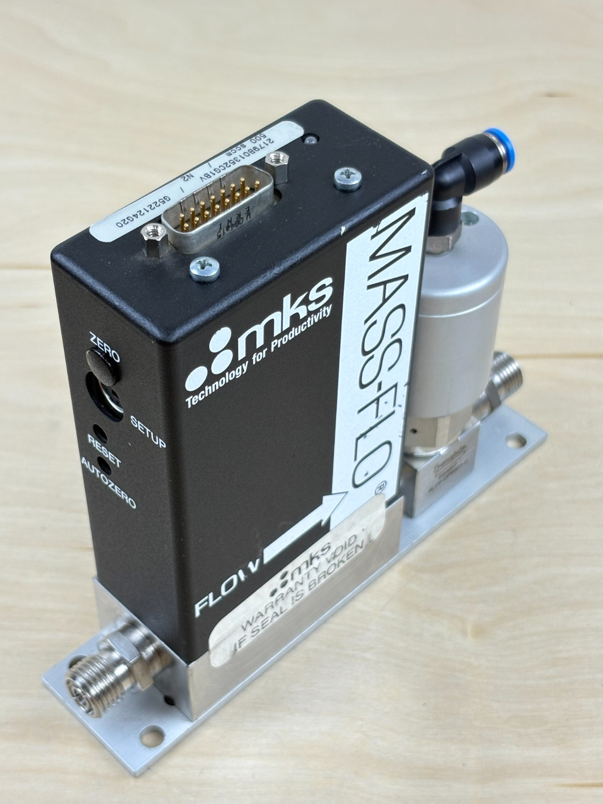 MKS 2179B01352CG1BV Mass Flow Controller Meter, 500 sccm, Swagelok 6LVV-DP6901-C