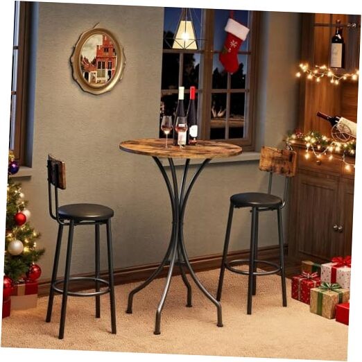 Round High Top Bar Table - Kitchen Counter Height Table - Pub Kitchen