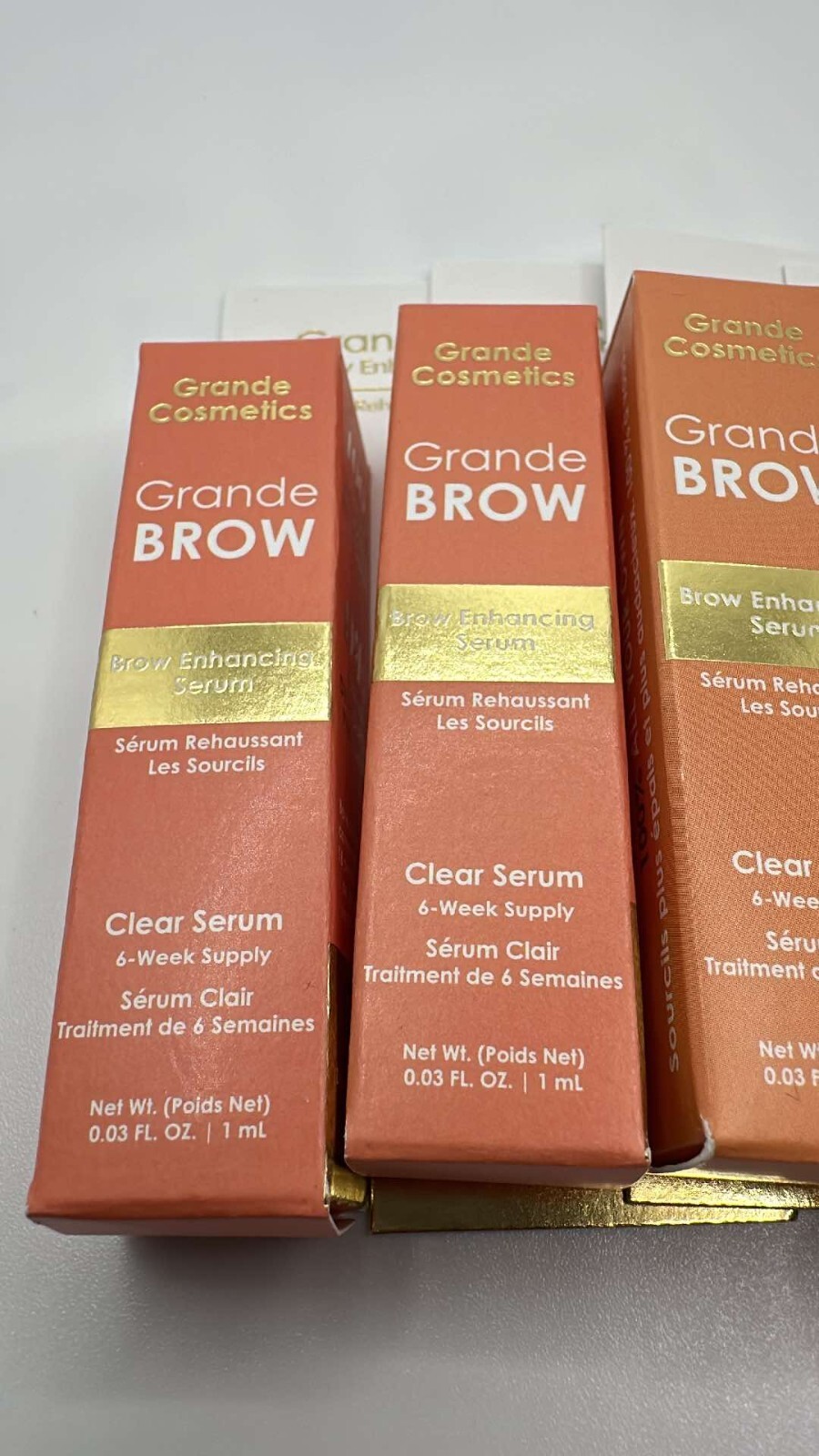 Lot 6 Grande Cosmetics Grande Brow Set Tinted Gel + Enhancing Clear Serum W33